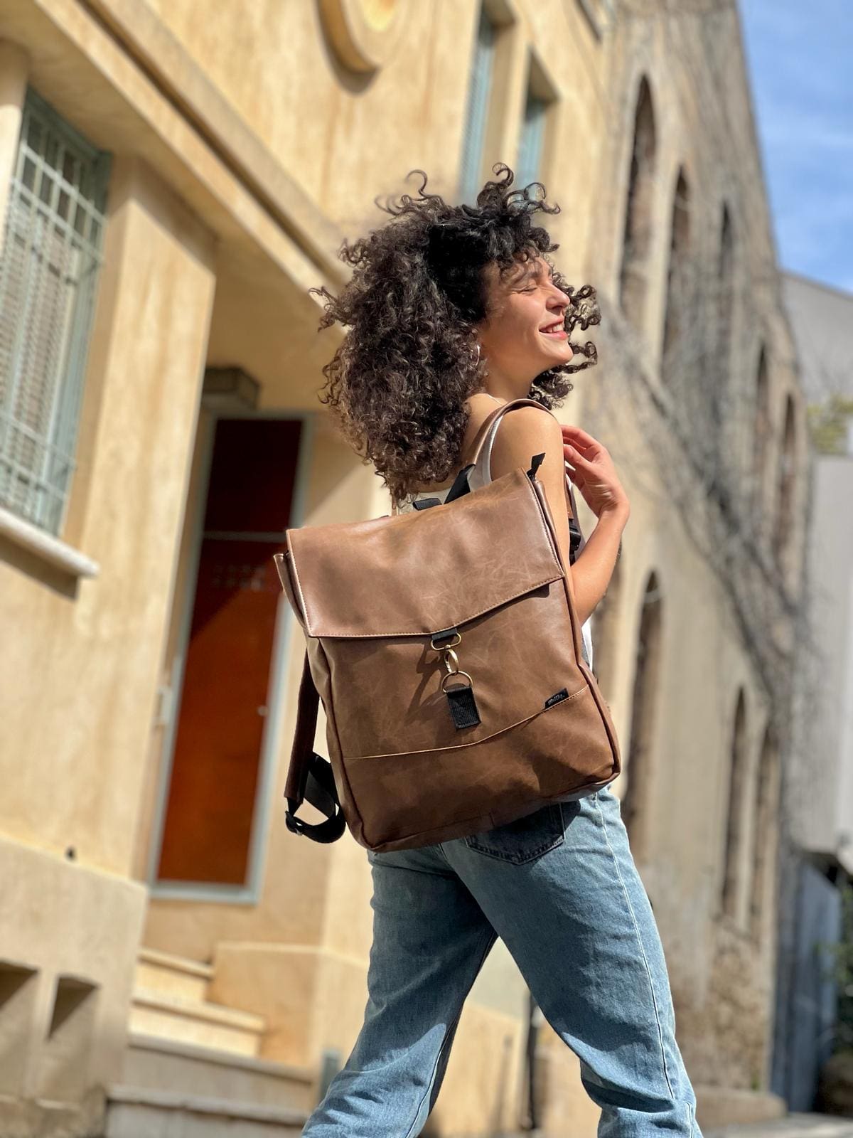 Camel Retro Large Students Backpack