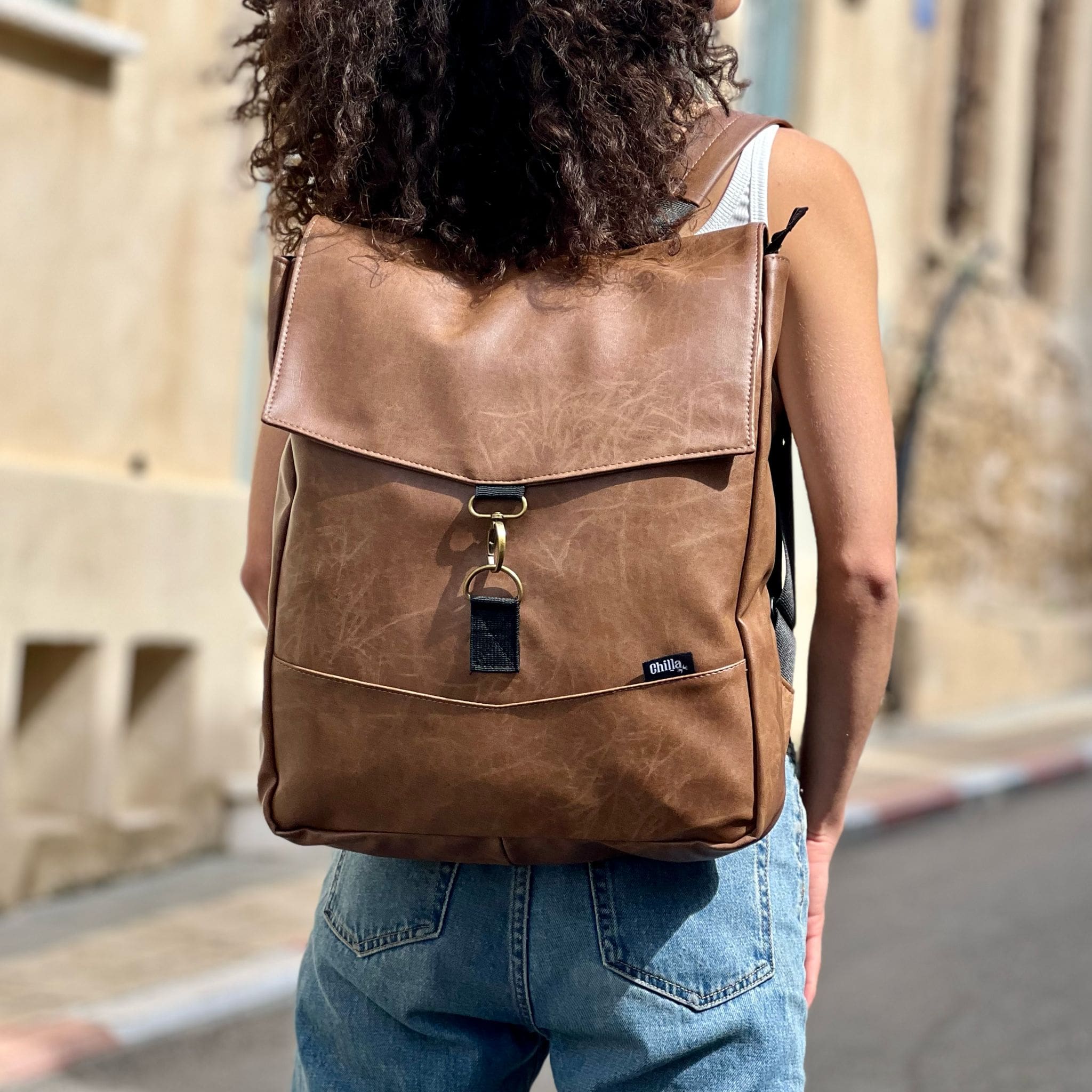 Camel Retro Large Students Backpack