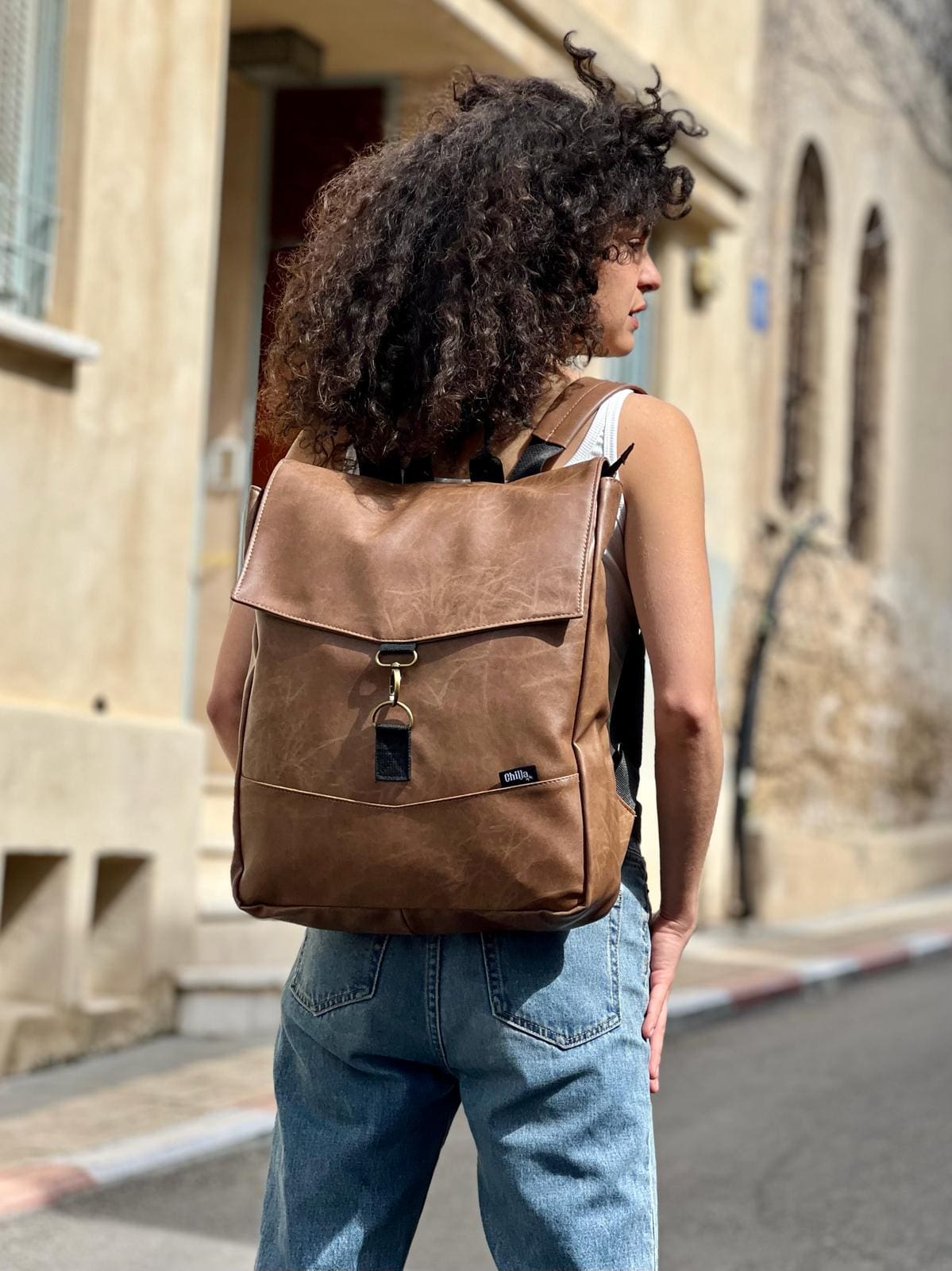 Camel Retro Large Students Backpack