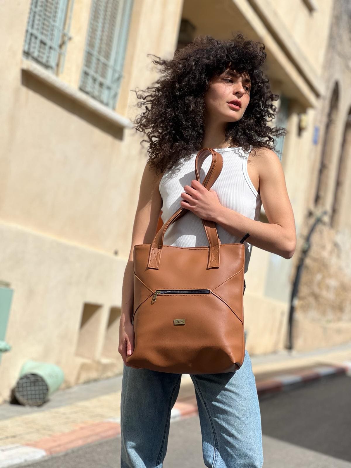 Camel Texture Tommy Side Bag