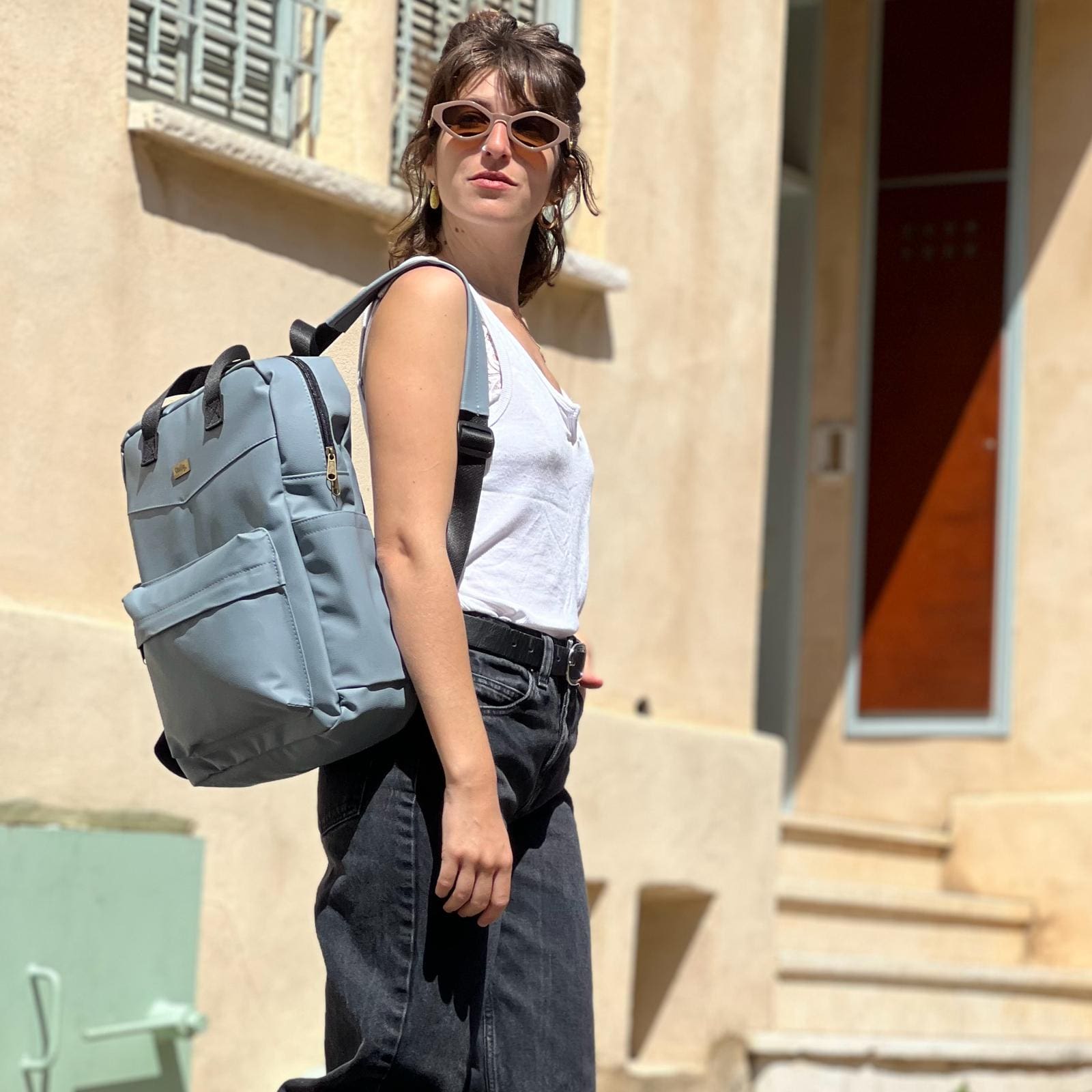 Light Gray-Blue Textured NOAH Backpack