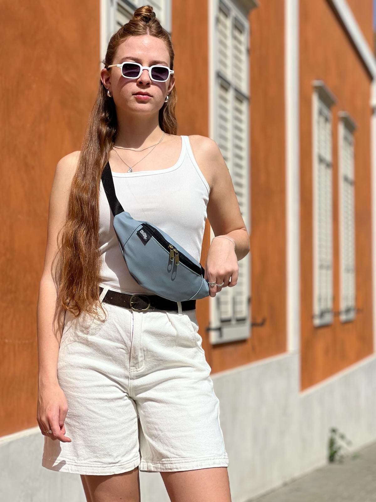 Light Blue Texture Roni Fanny Pack