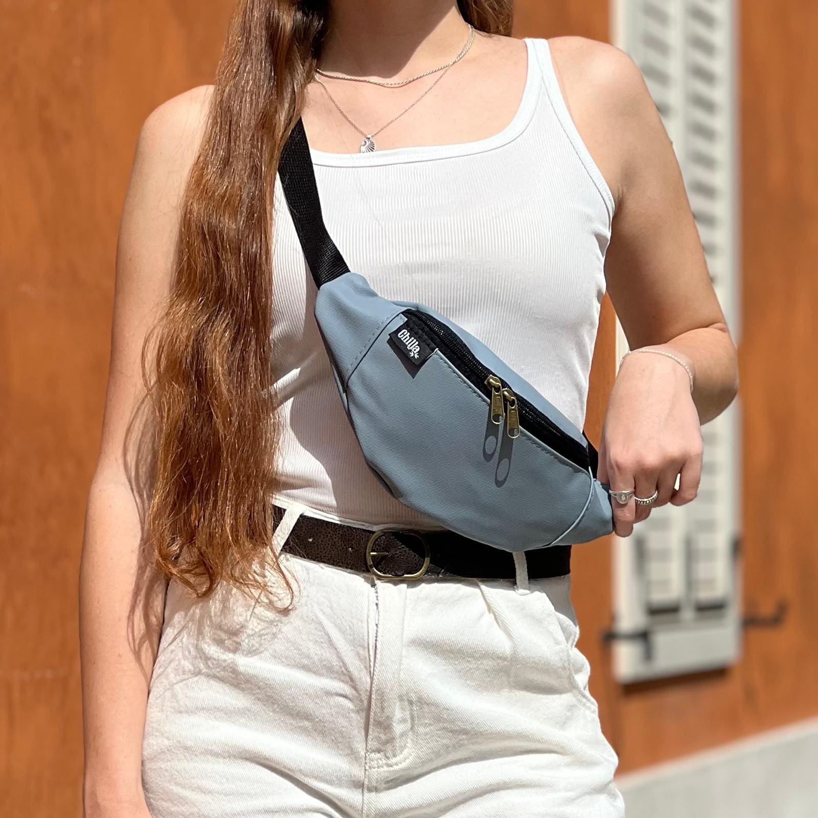 Light Blue Texture Roni Fanny Pack