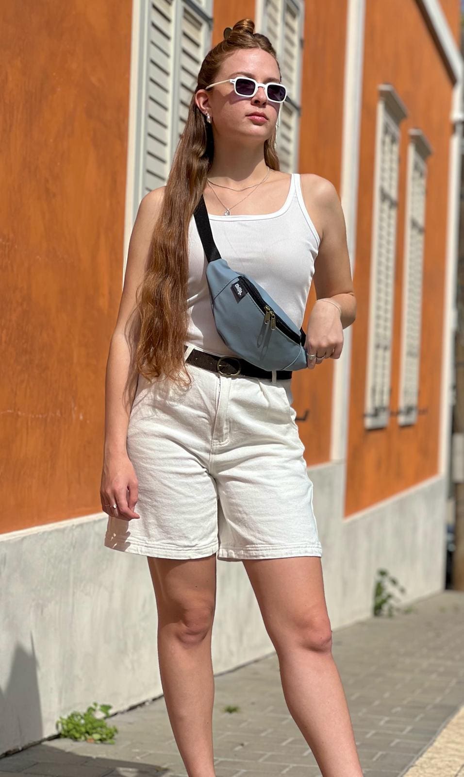 Light Blue Texture Roni Fanny Pack