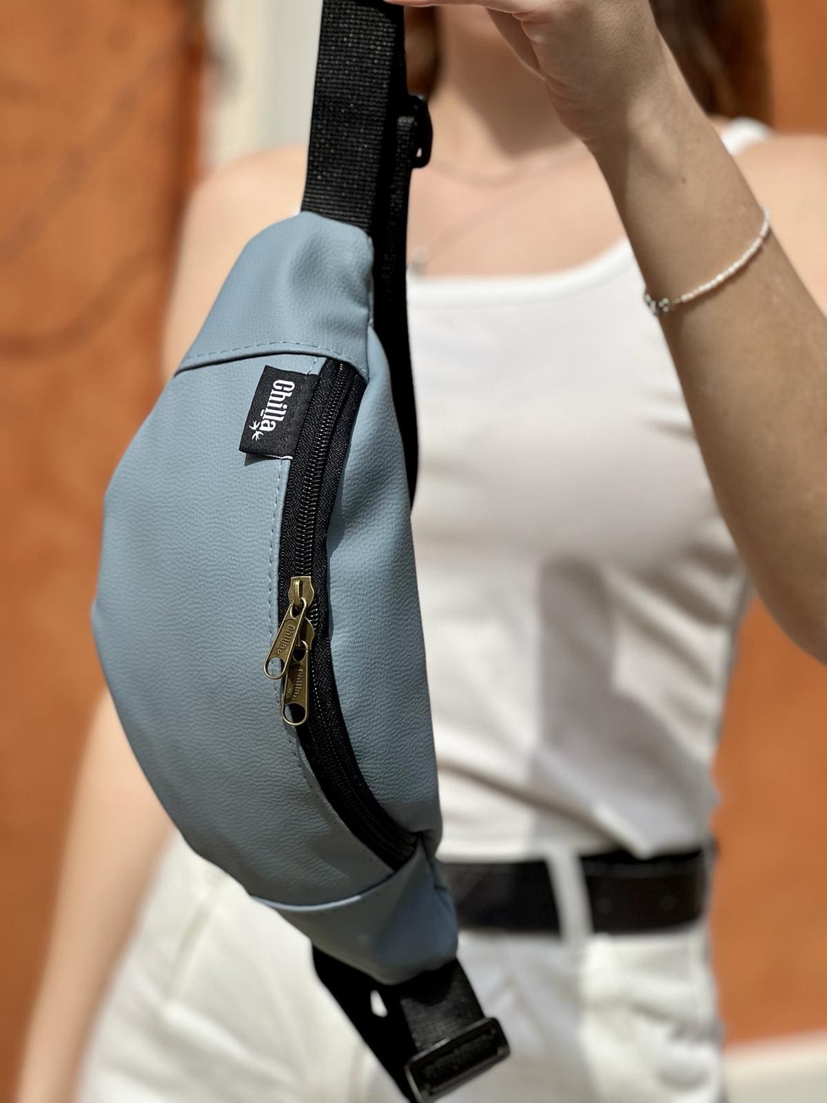 Light Blue Texture Roni Fanny Pack