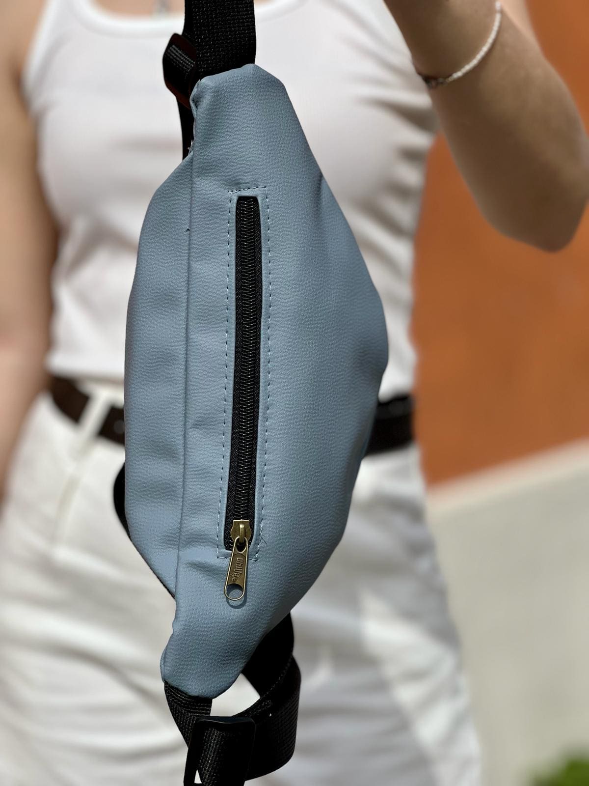 Light Blue Texture Roni Fanny Pack