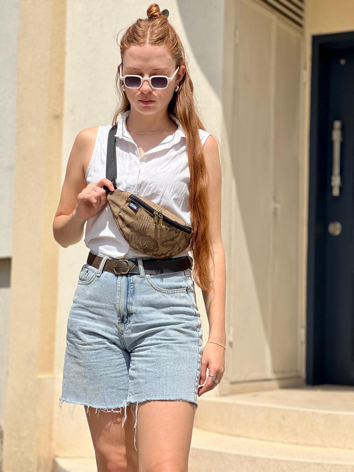 Embroidered Brown Roni Fanny Pack