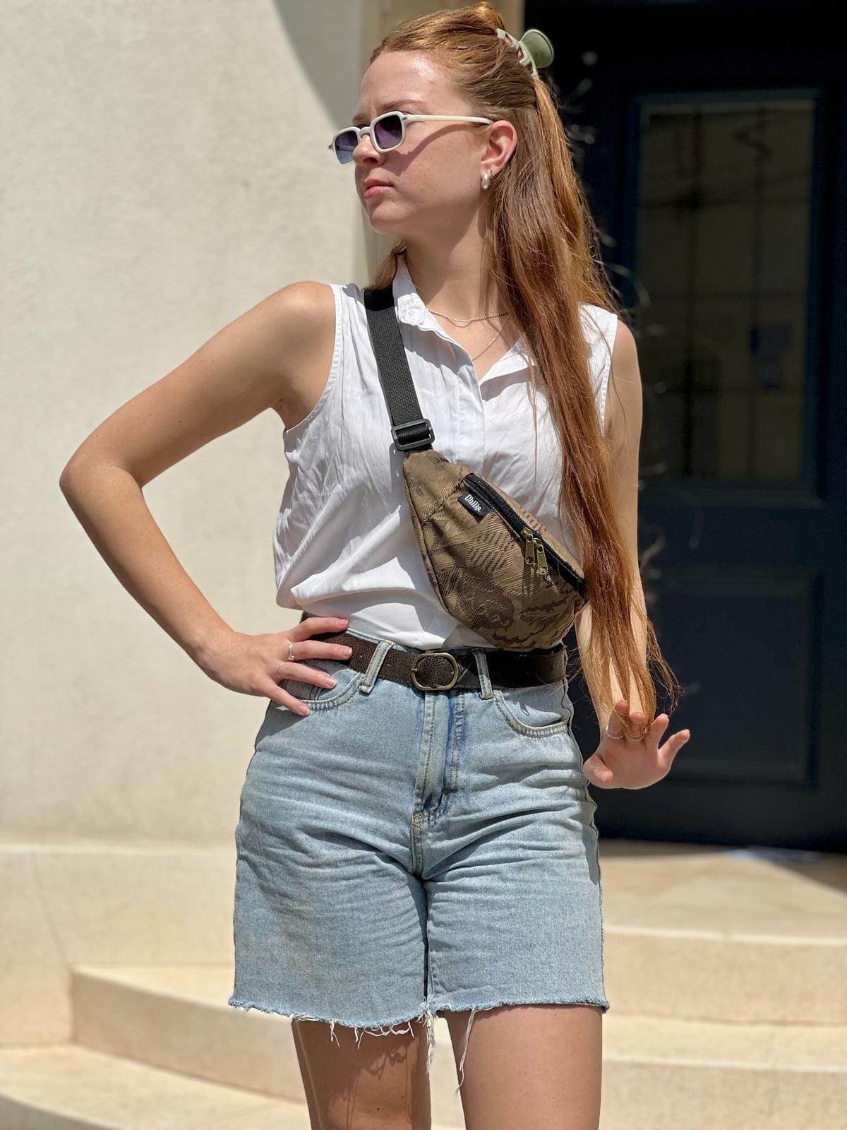 Embroidered Brown Roni Fanny Pack