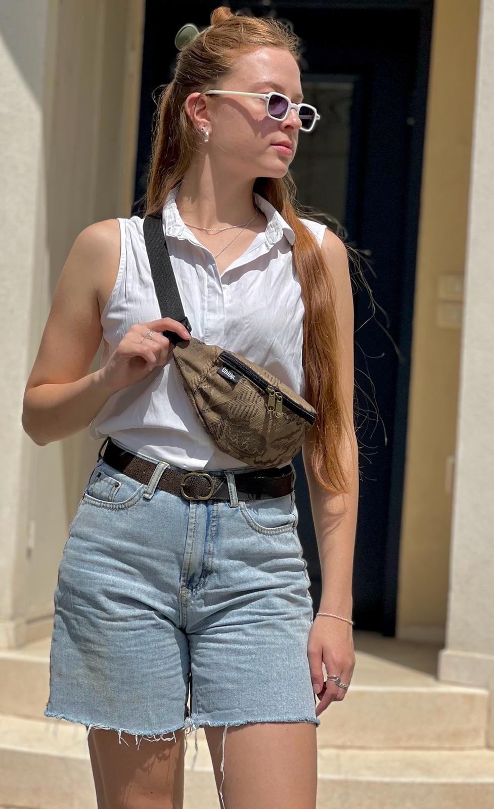 Embroidered Brown Roni Fanny Pack