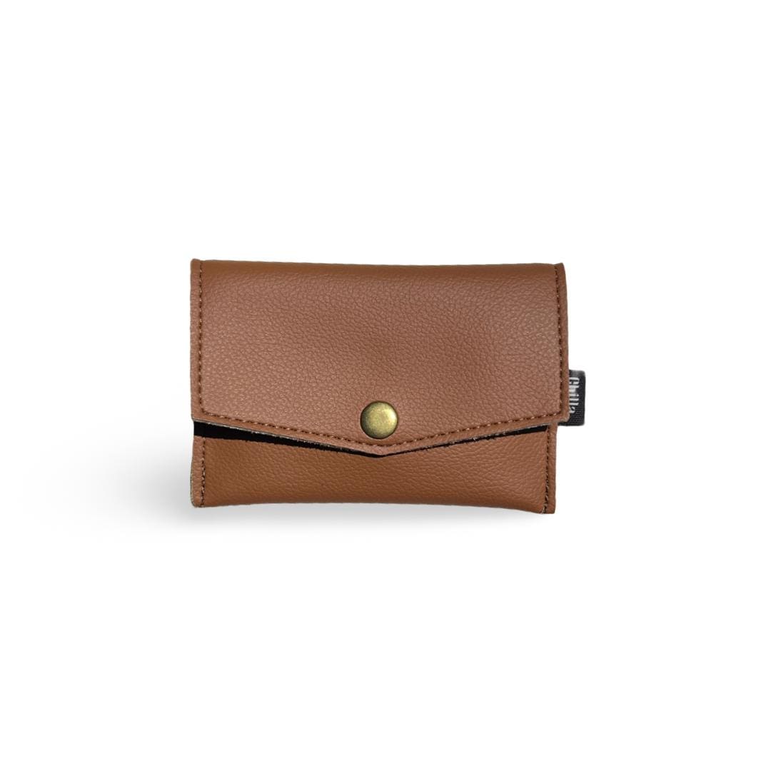 Camel Leather-Like Texture Small Wallet