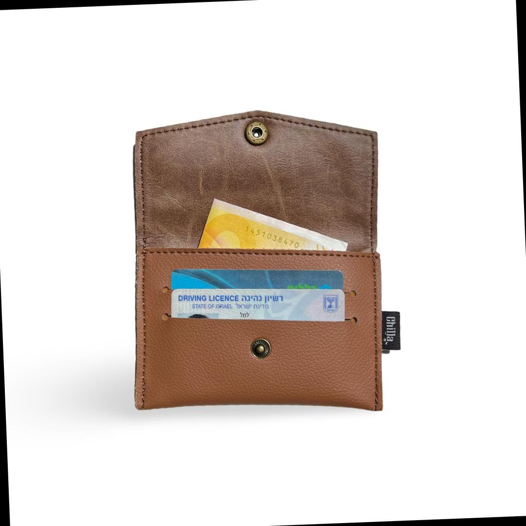 Camel Leather-Like Texture Small Wallet