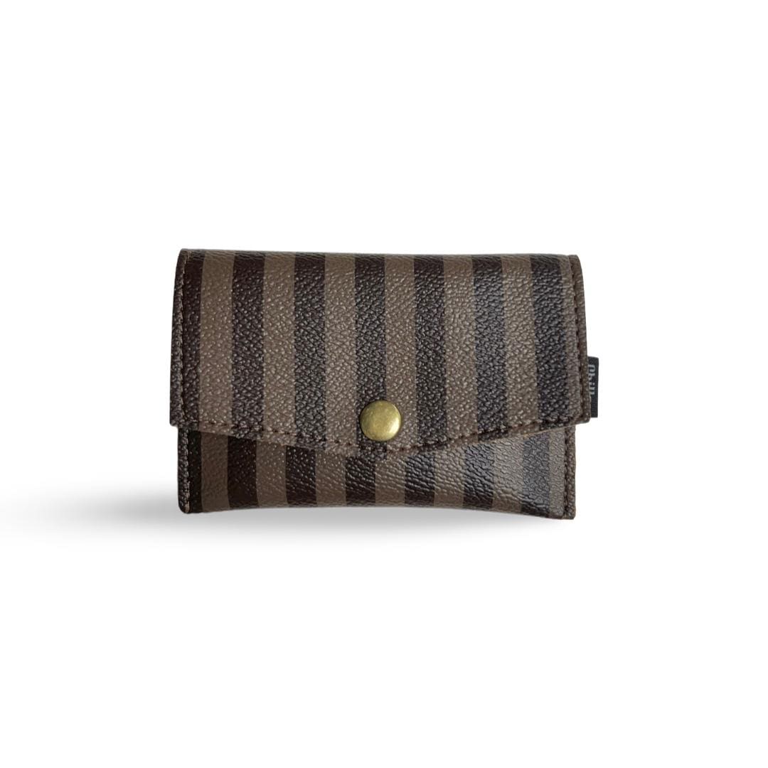Brown Striped Small Wallet