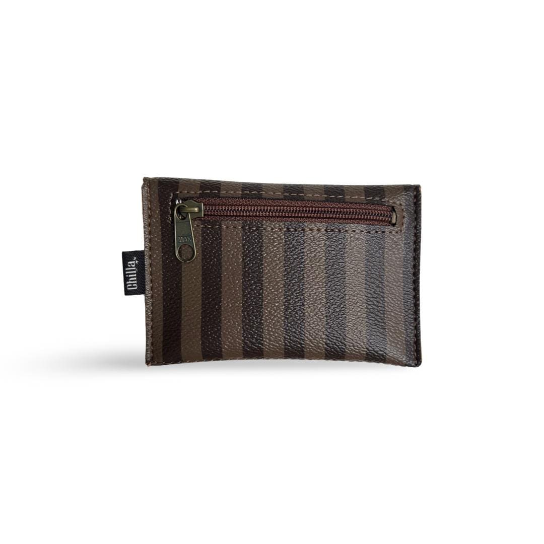 Brown Striped Small Wallet