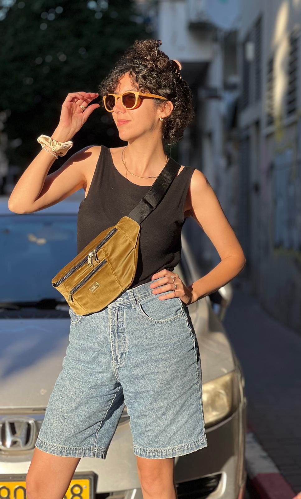 Golden Mustard Velvet Large Roni Fanny Pack