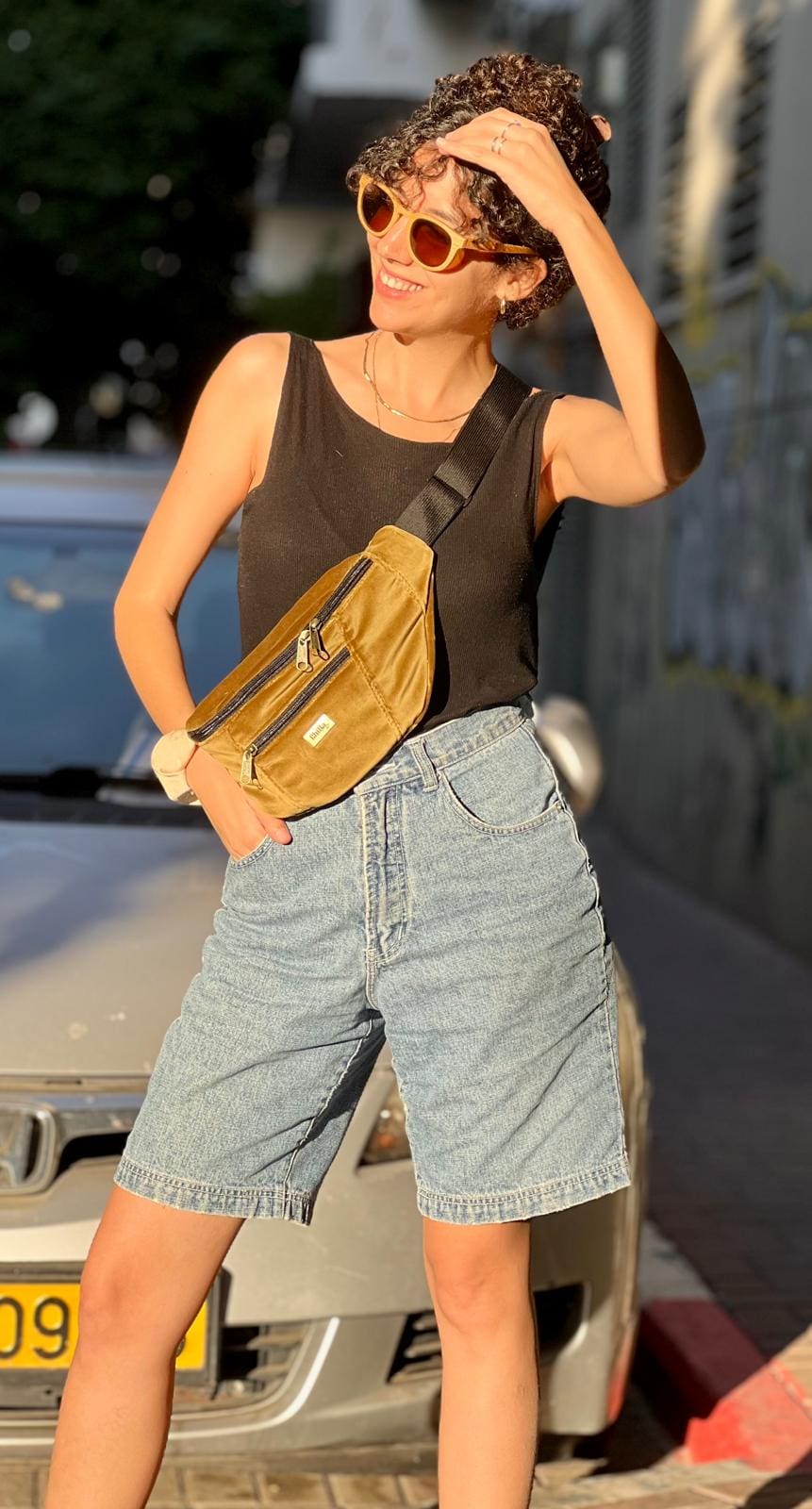 Golden Mustard Velvet Large Roni Fanny Pack