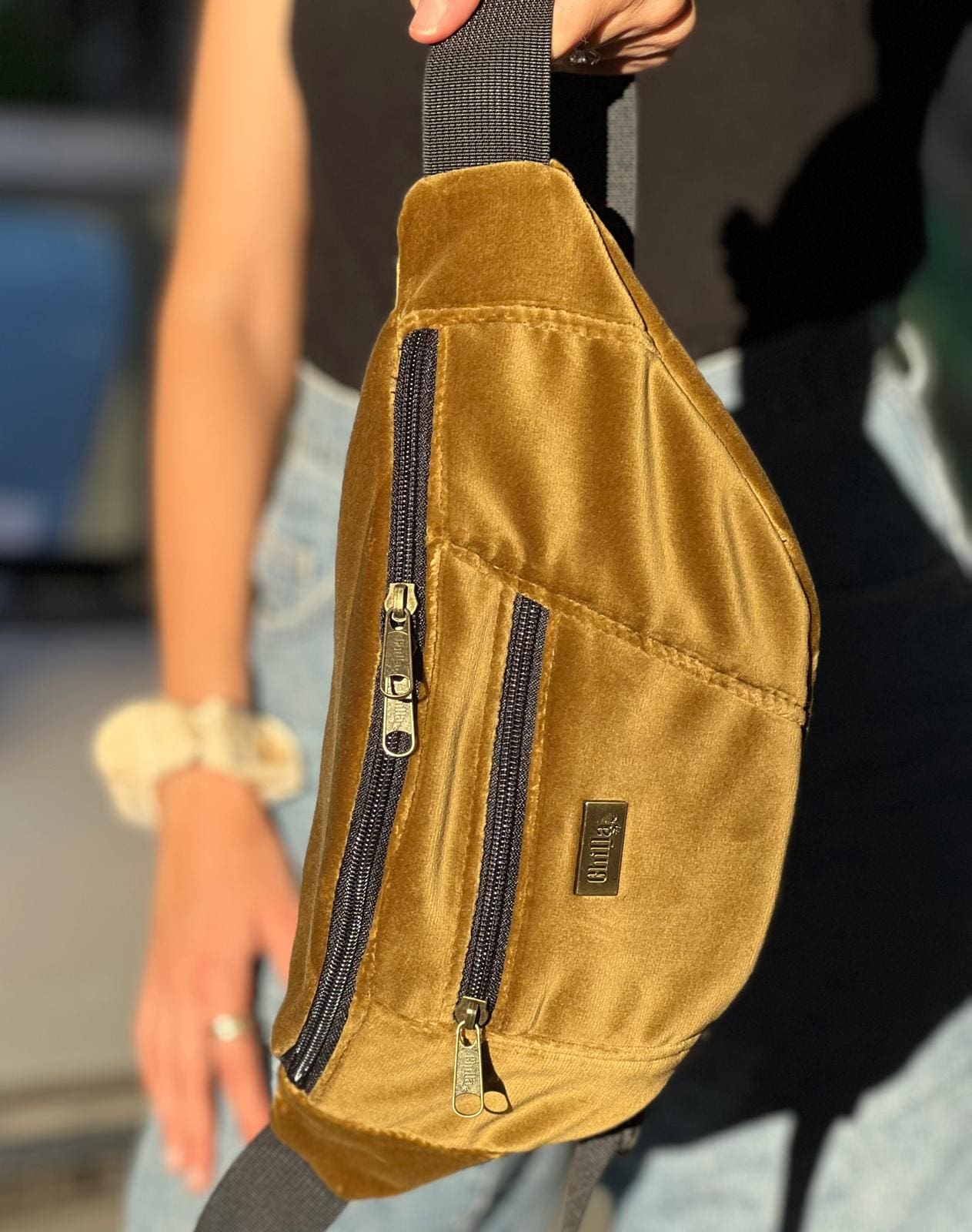 Golden Mustard Velvet Large Roni Fanny Pack