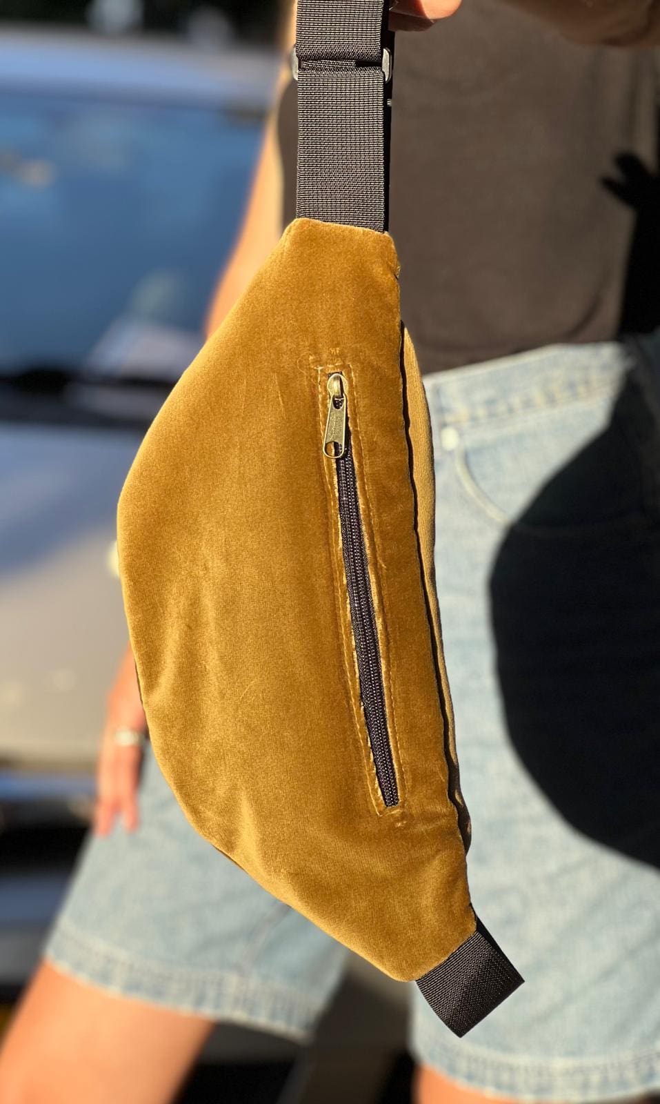 Golden Mustard Velvet Large Roni Fanny Pack