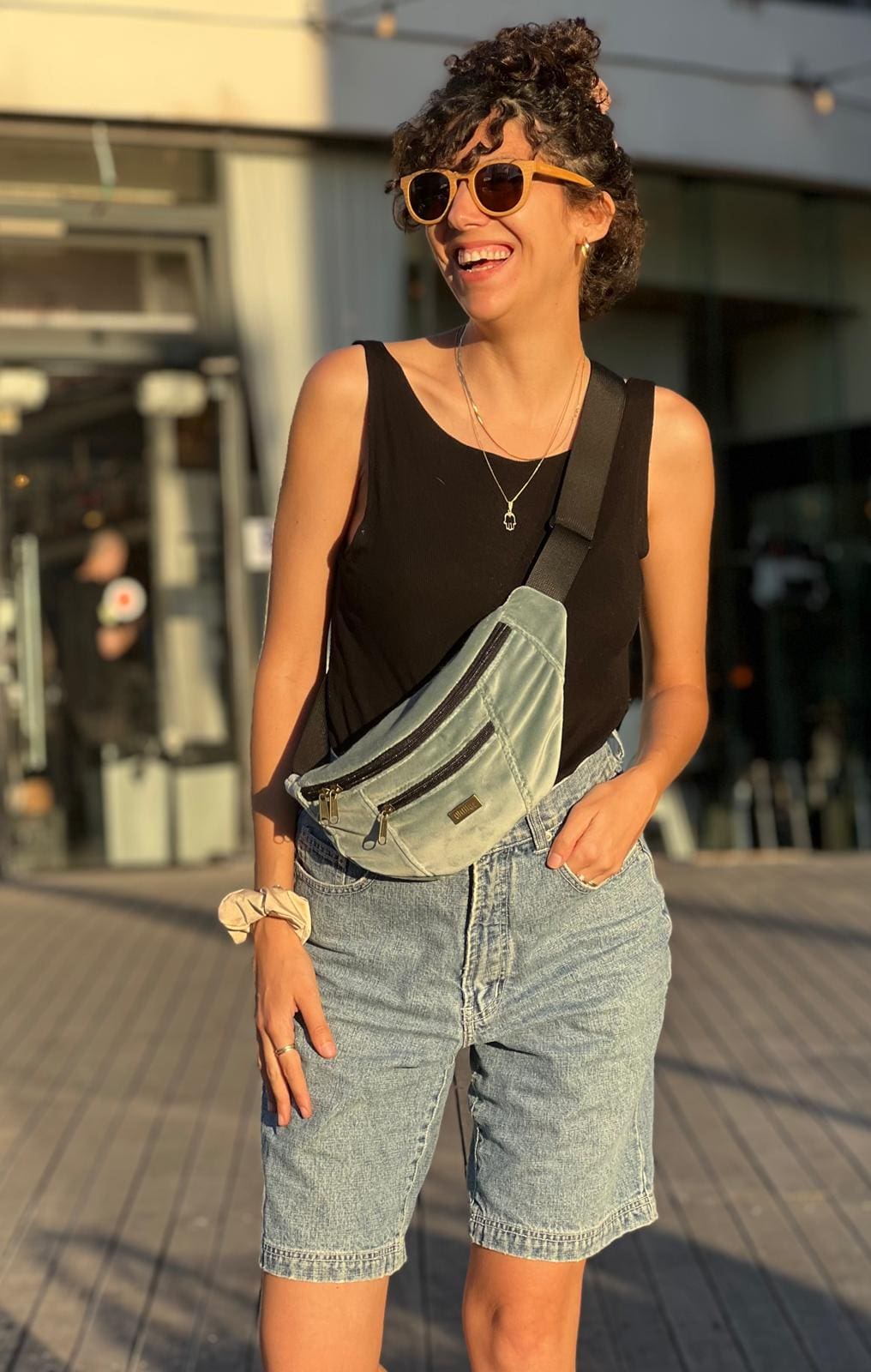 Sky Velvet Large Roni Fanny Pack