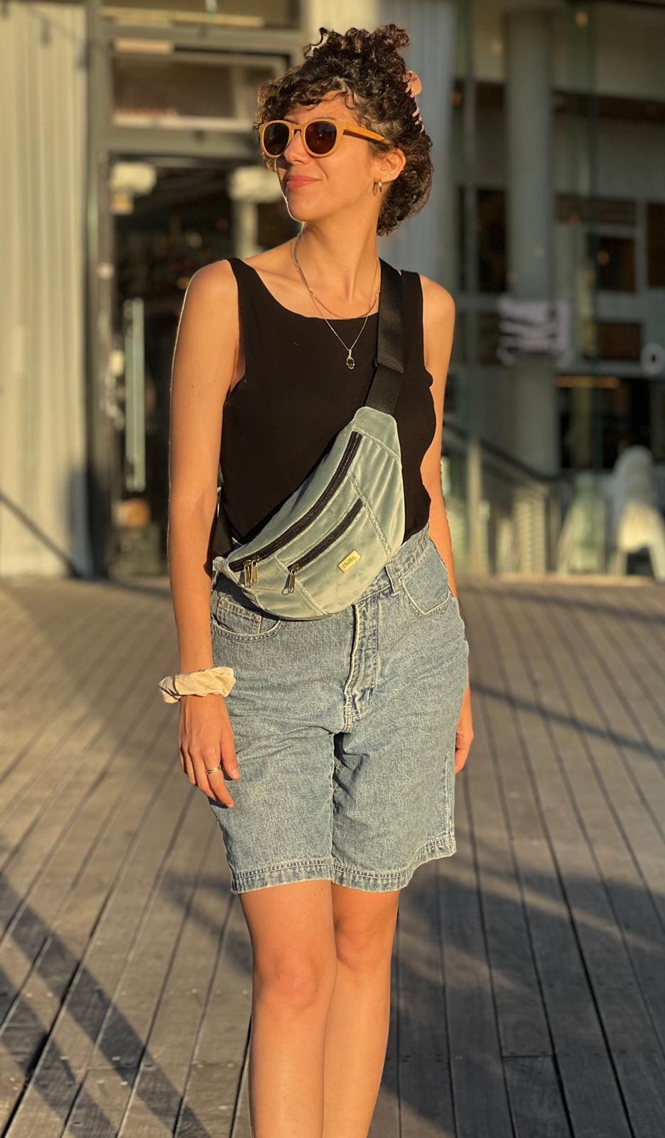 Sky Velvet Large Roni Fanny Pack