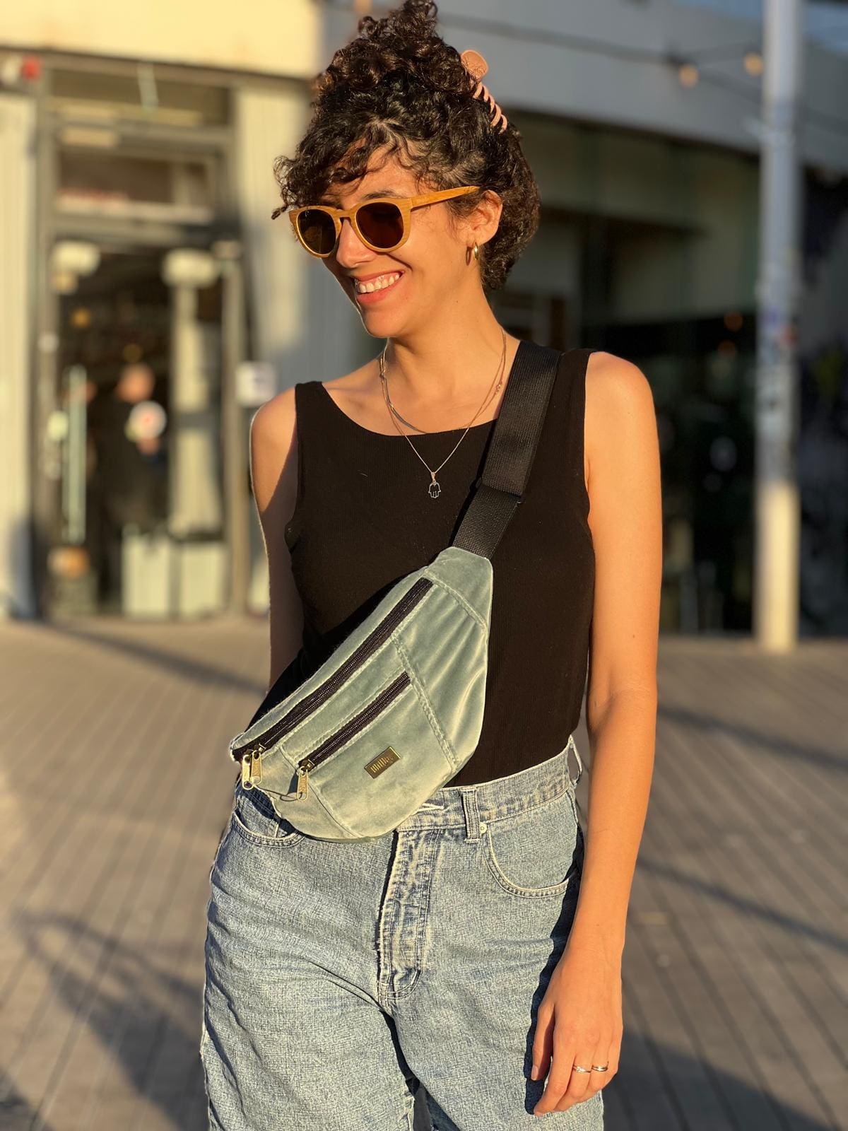 Sky Velvet Large Roni Fanny Pack