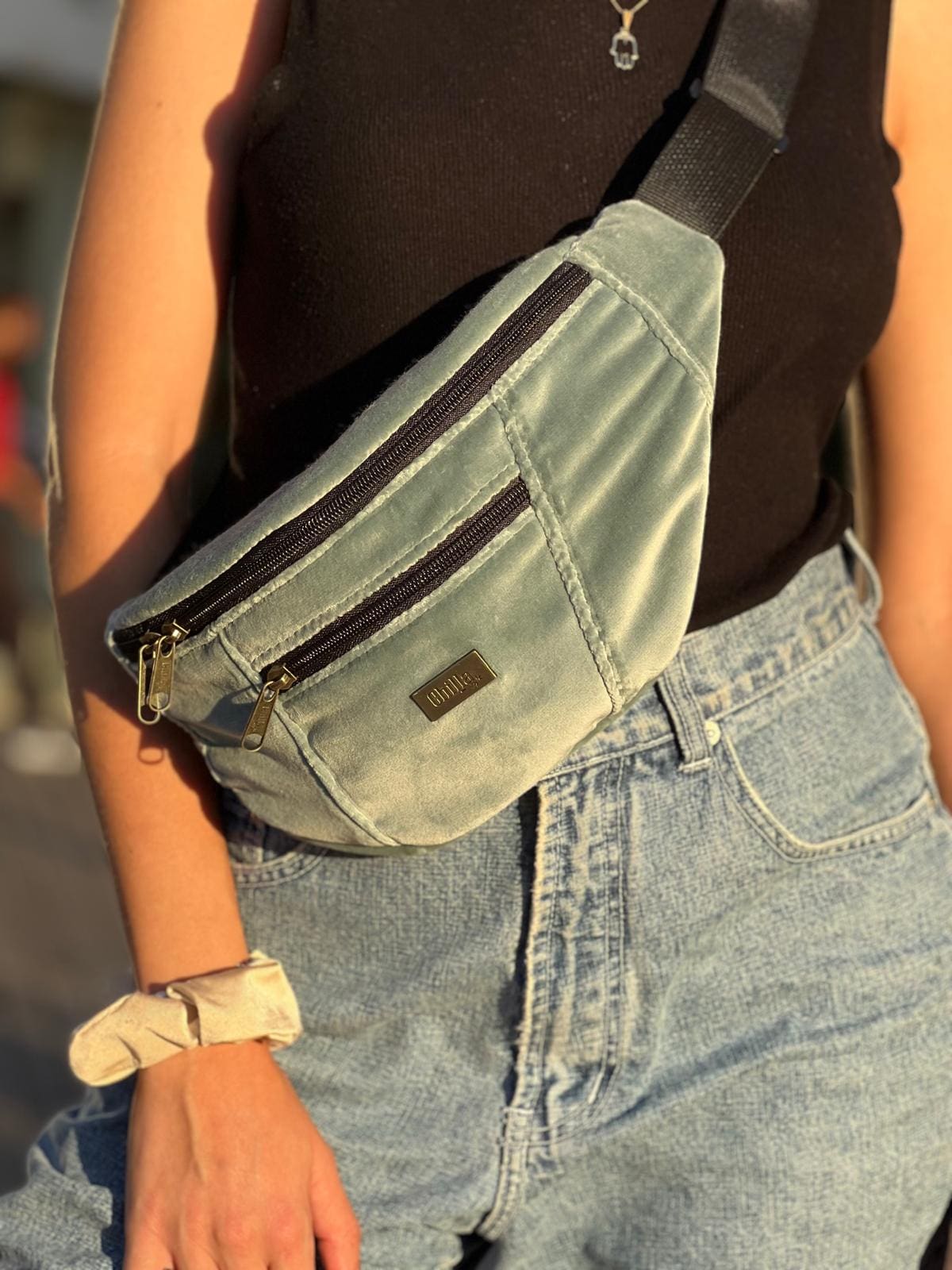 Sky Velvet Large Roni Fanny Pack