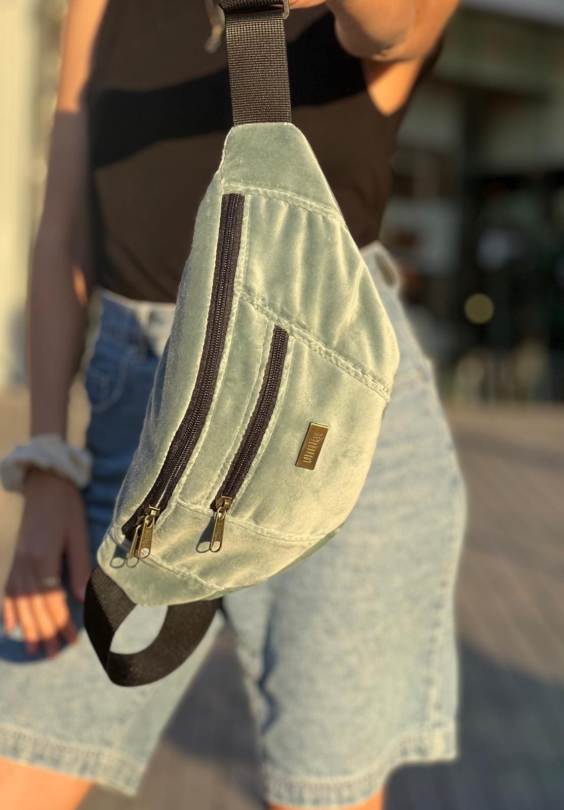 Sky Velvet Large Roni Fanny Pack