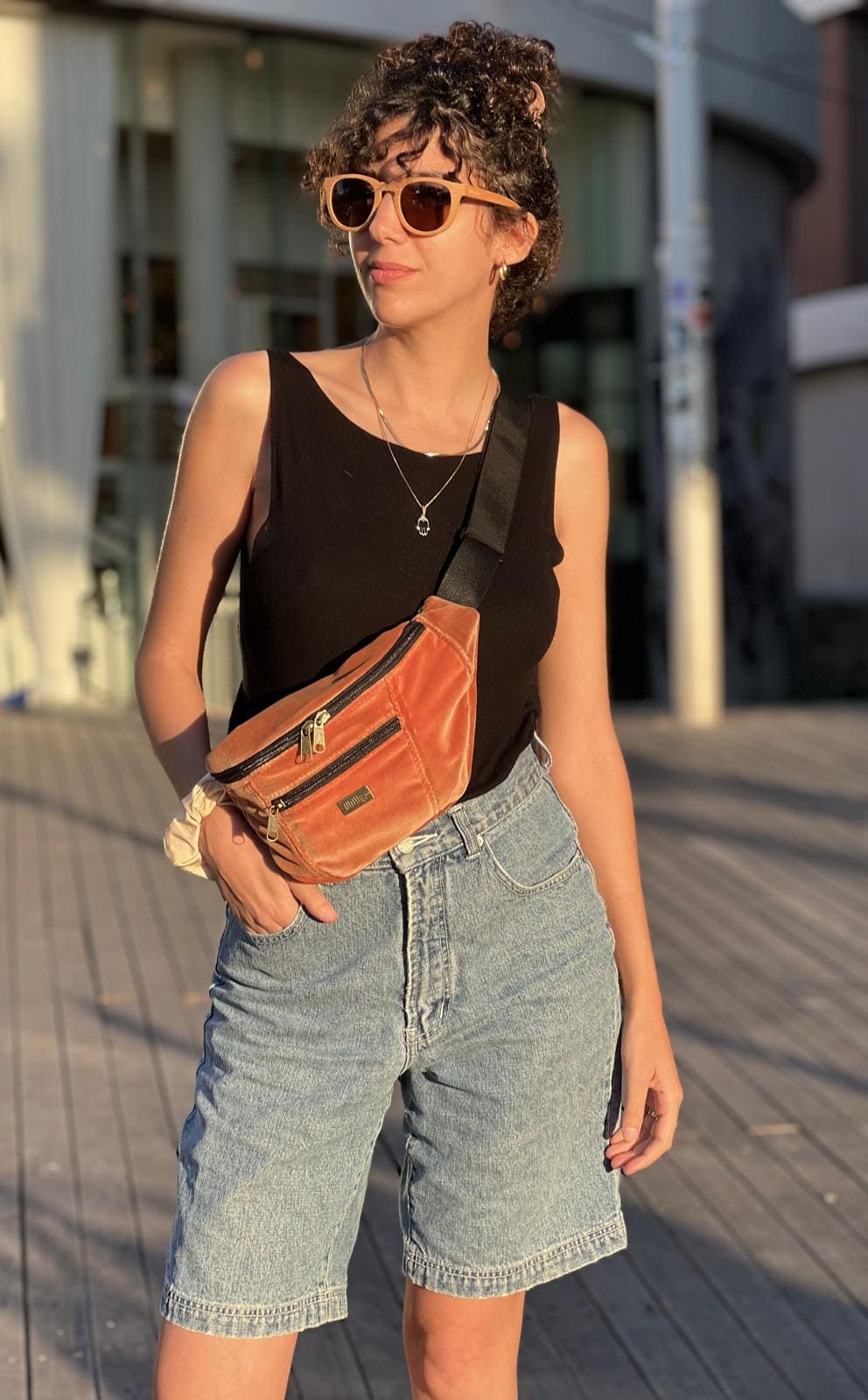 Antique Orange Velvet Large Roni Fanny Pack