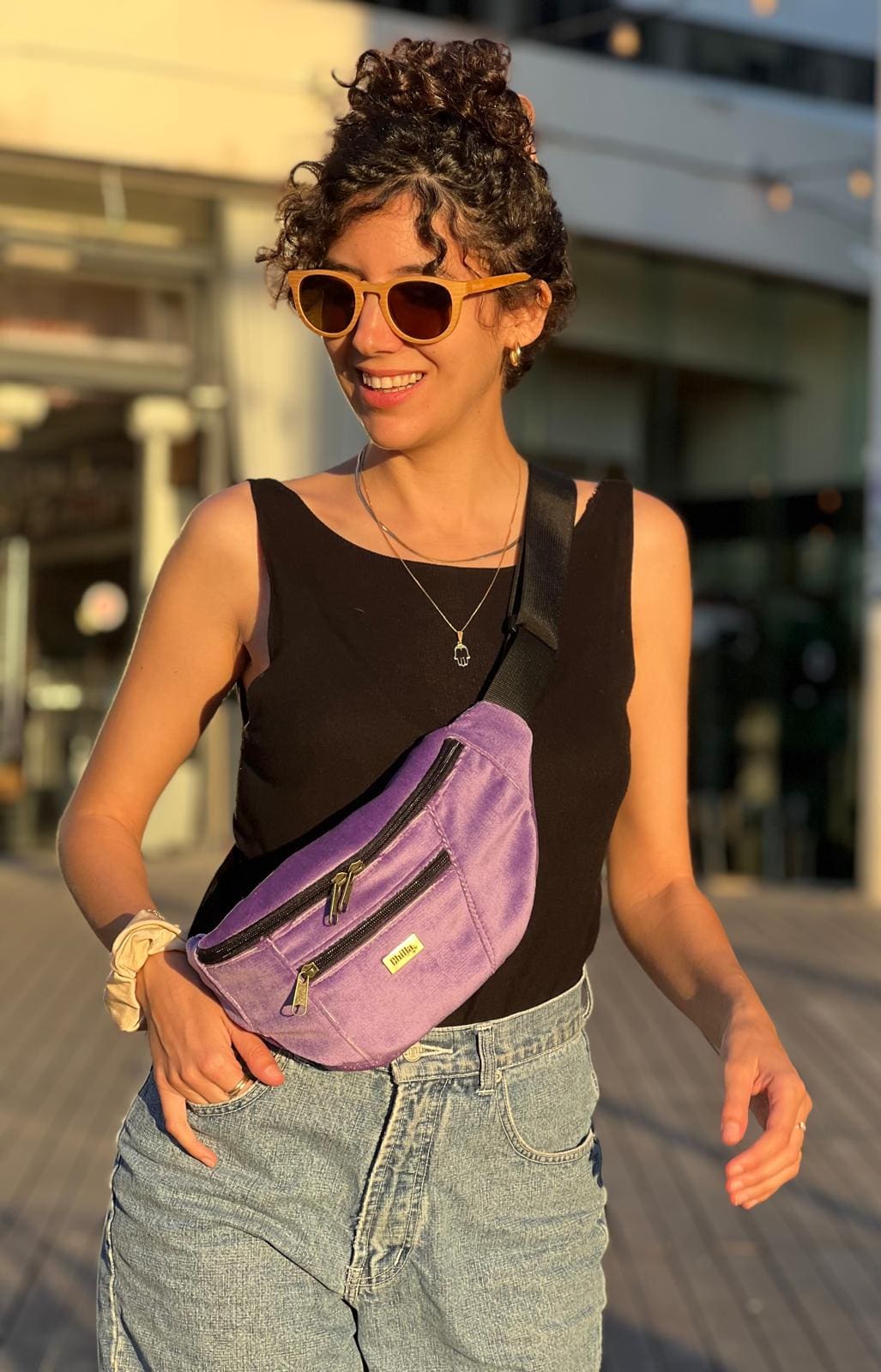 Purple Velvet Large Roni Fanny Pack