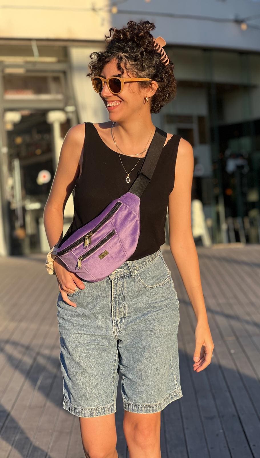 Purple Velvet Large Roni Fanny Pack