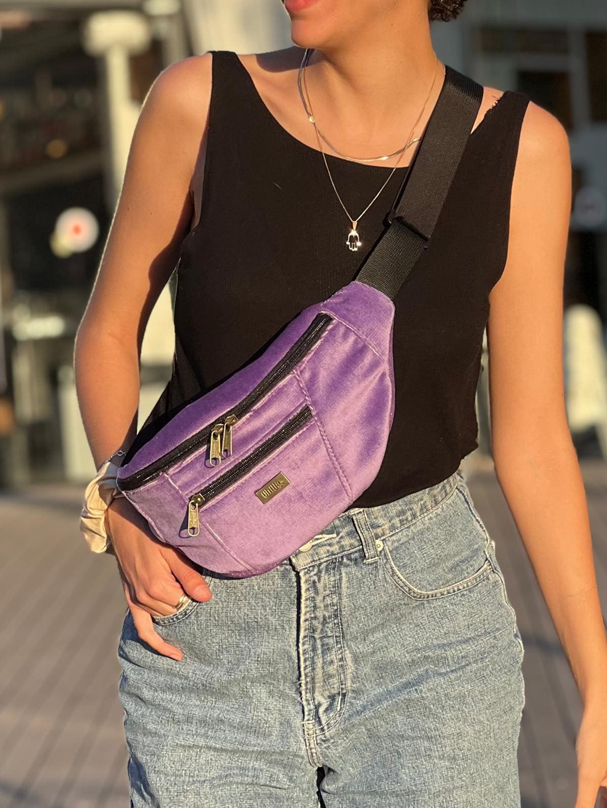 Purple Velvet Large Roni Fanny Pack