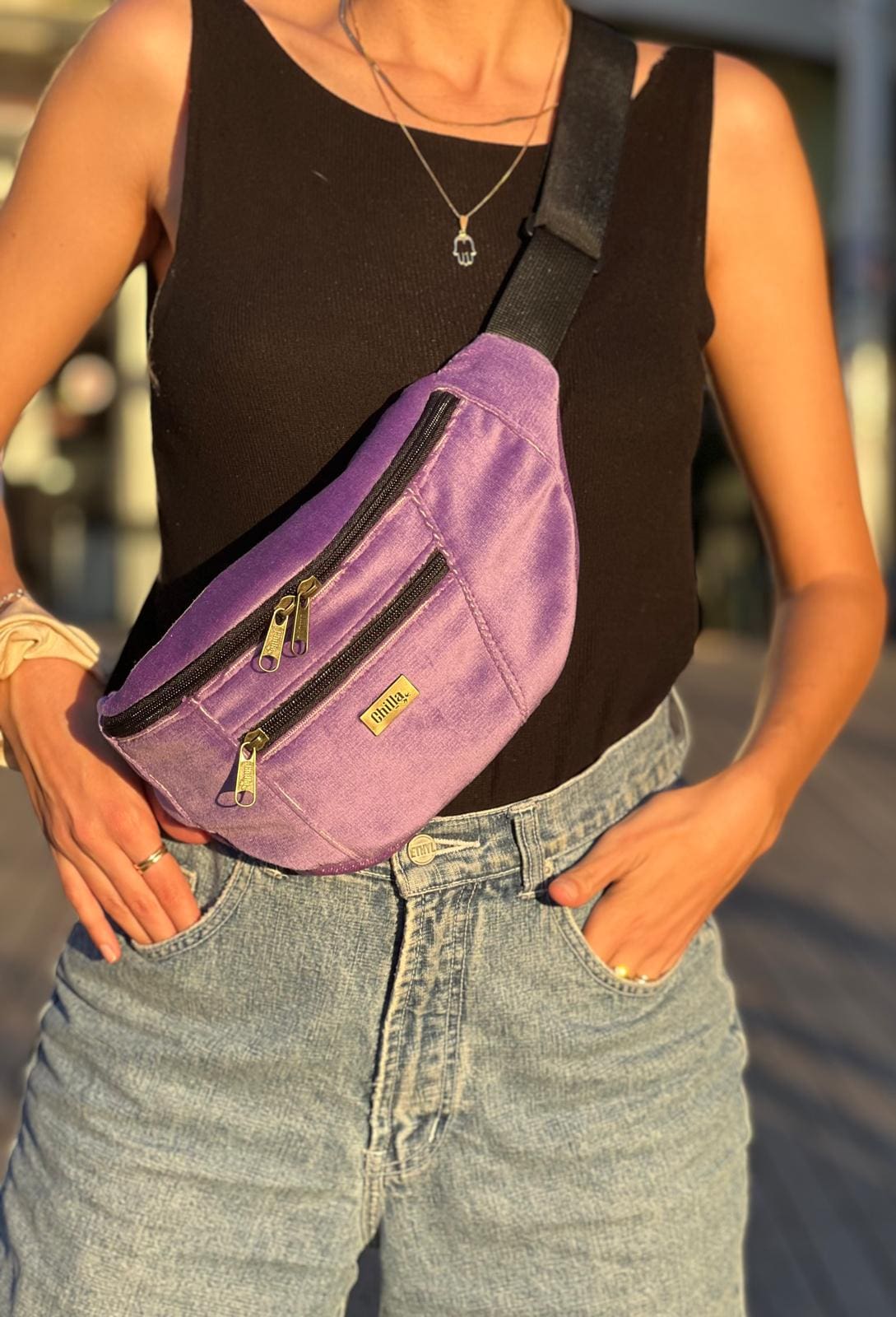 Purple Velvet Large Roni Fanny Pack