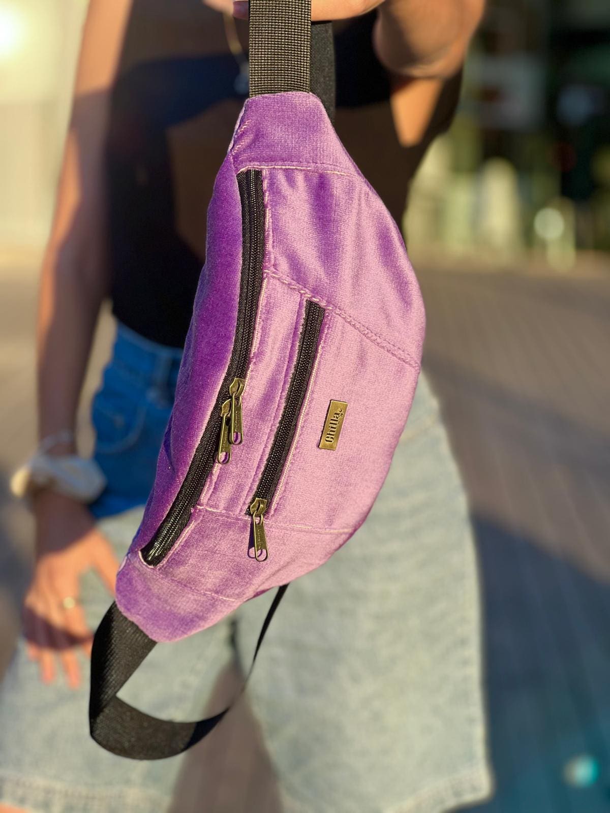 Purple Velvet Large Roni Fanny Pack
