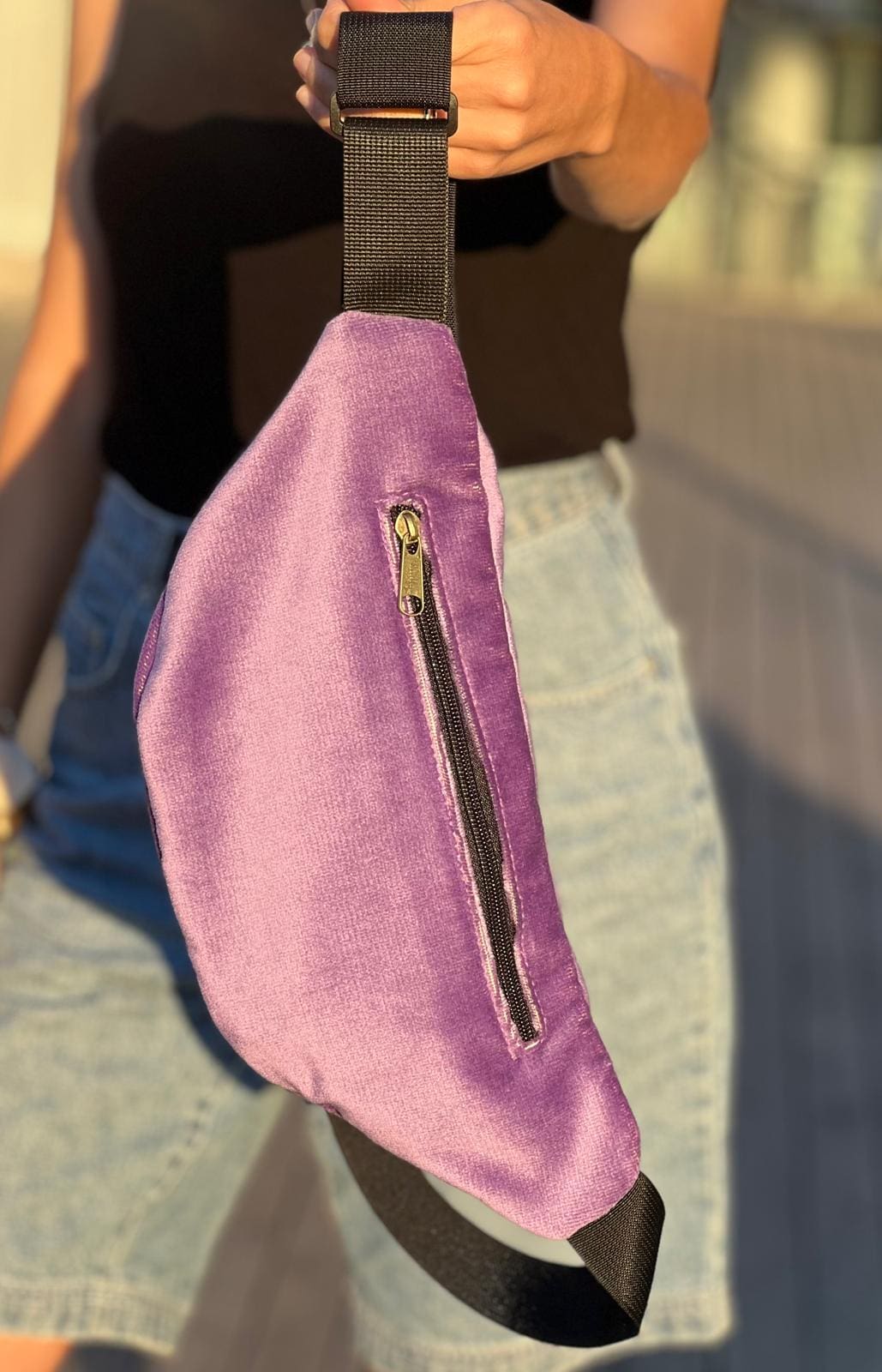 Purple Velvet Large Roni Fanny Pack