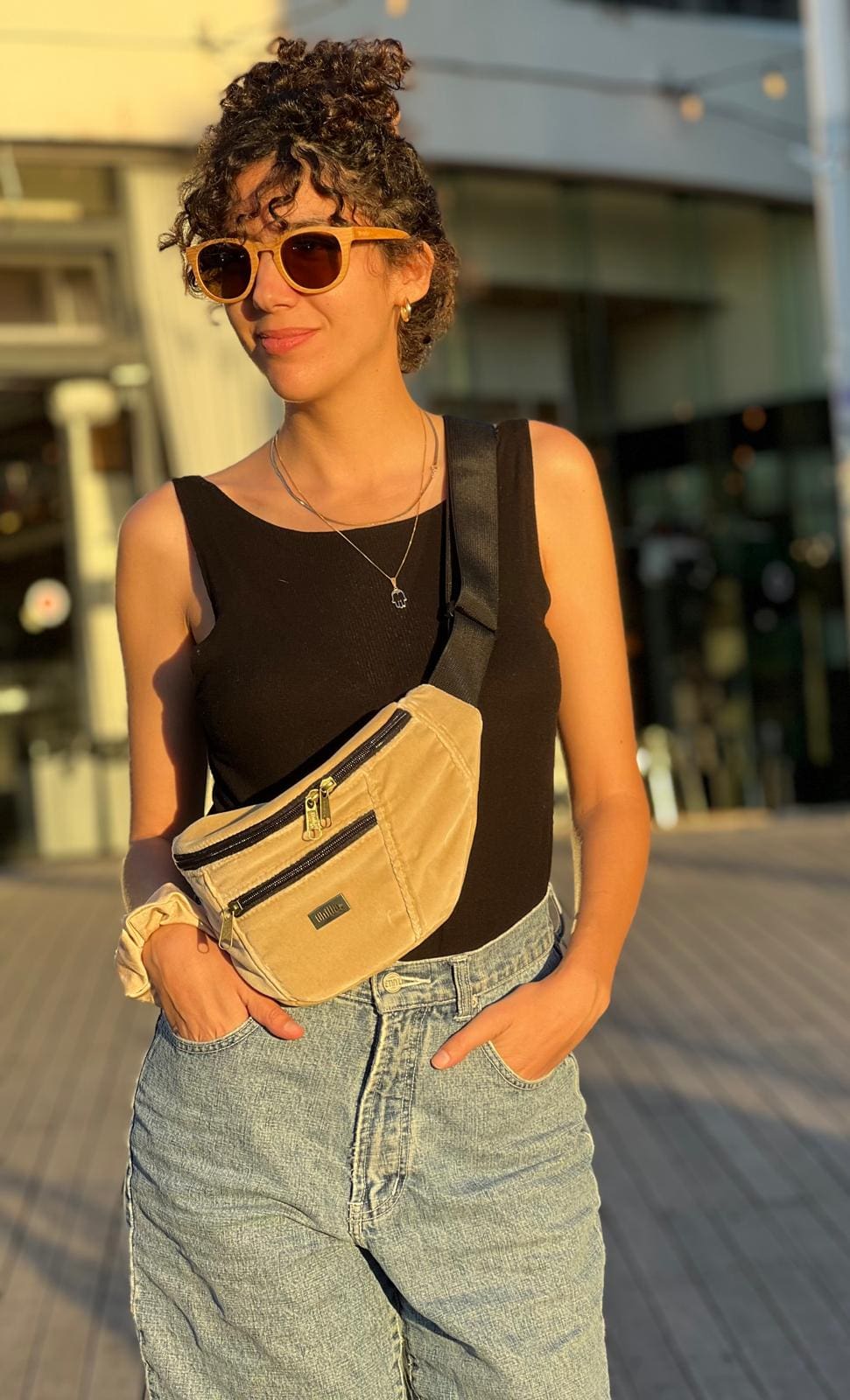 Pastel Yellow Velvet Large Roni Fanny Pack