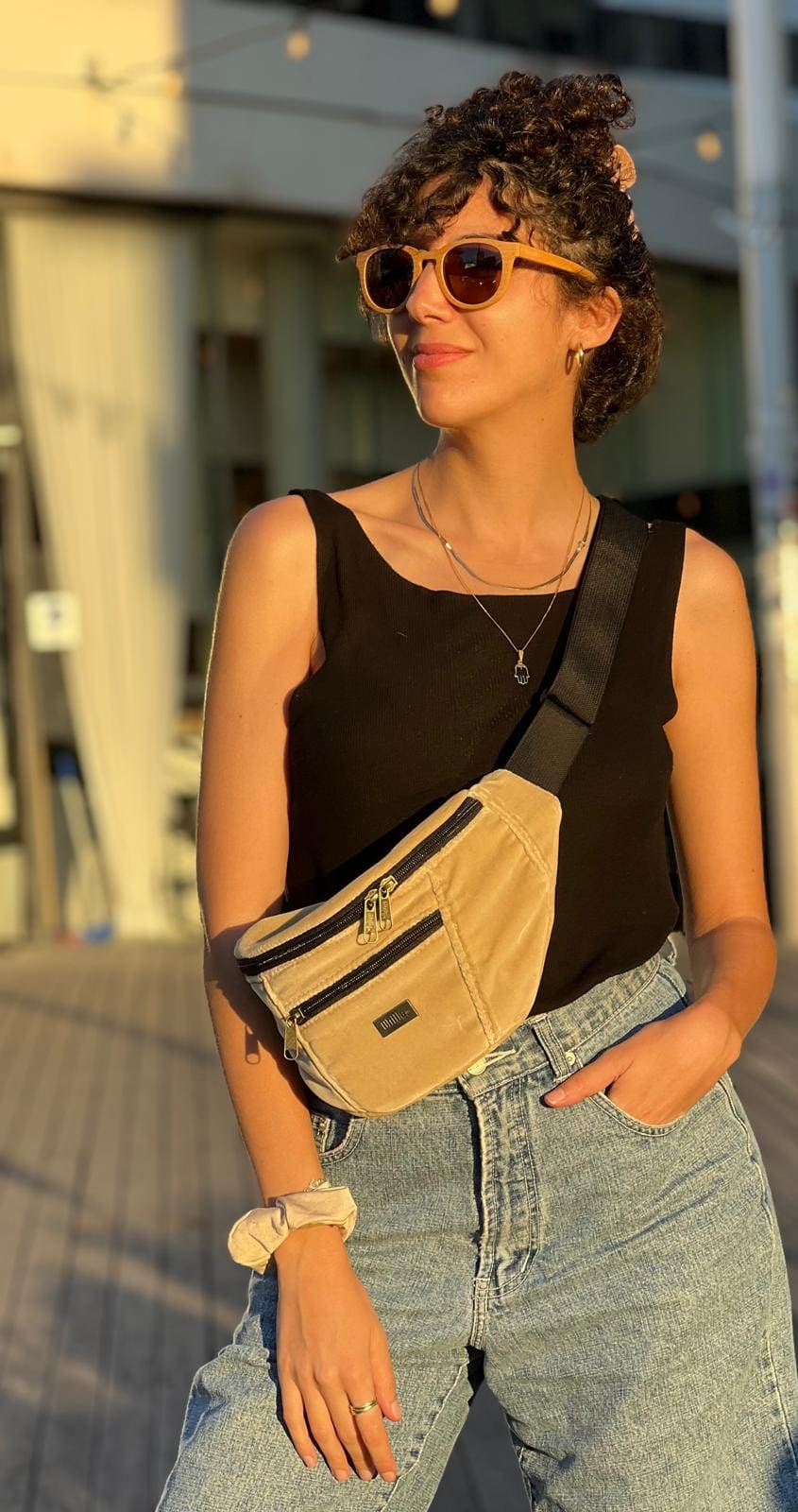 Pastel Yellow Velvet Large Roni Fanny Pack