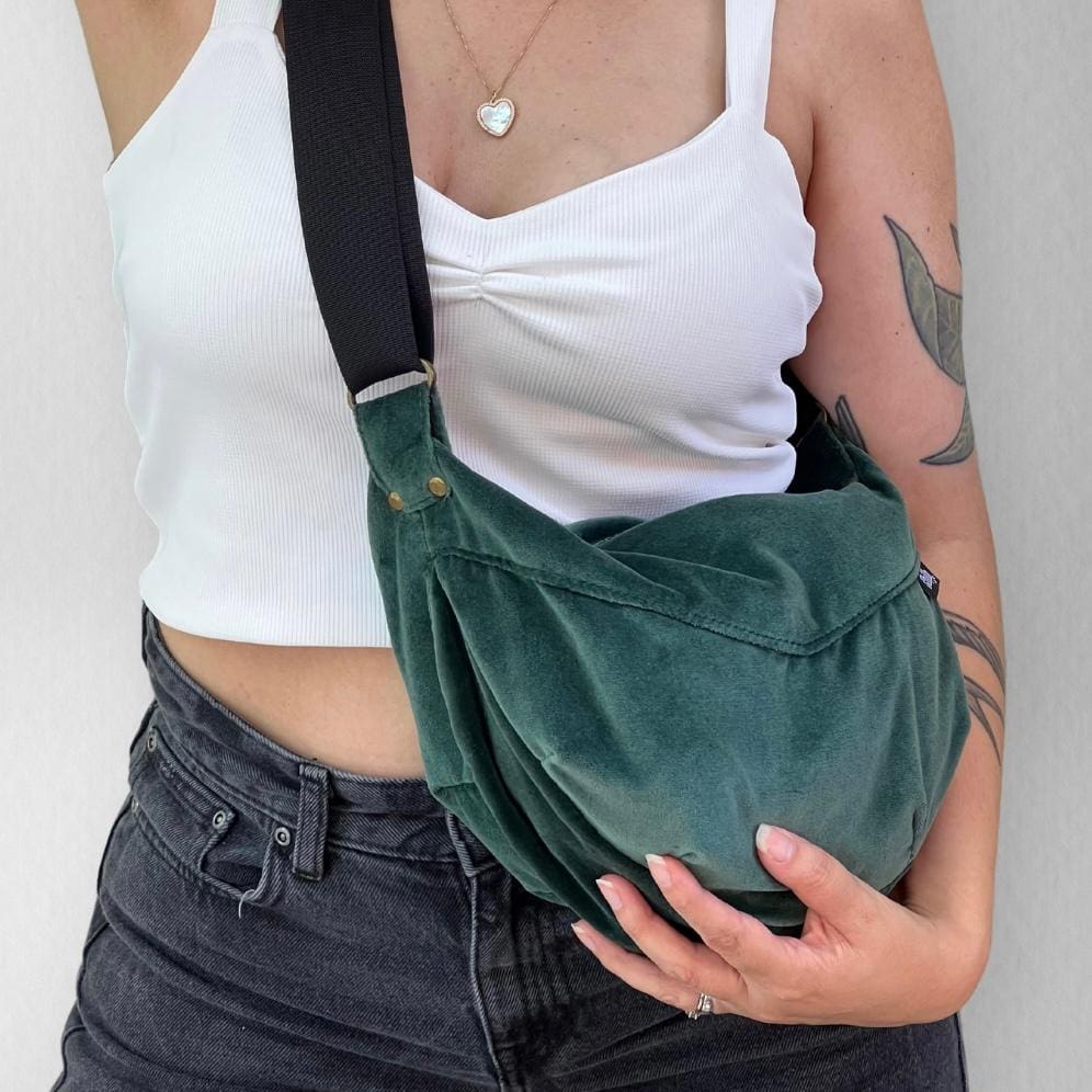 Velvet Bottle Green Vital Side Bag