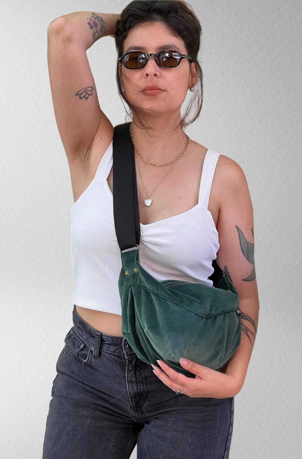 Velvet Bottle Green Vital Side Bag