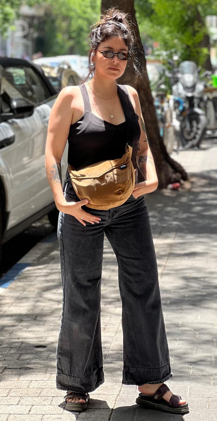 Velvet Golden Brown Vital Side Bag