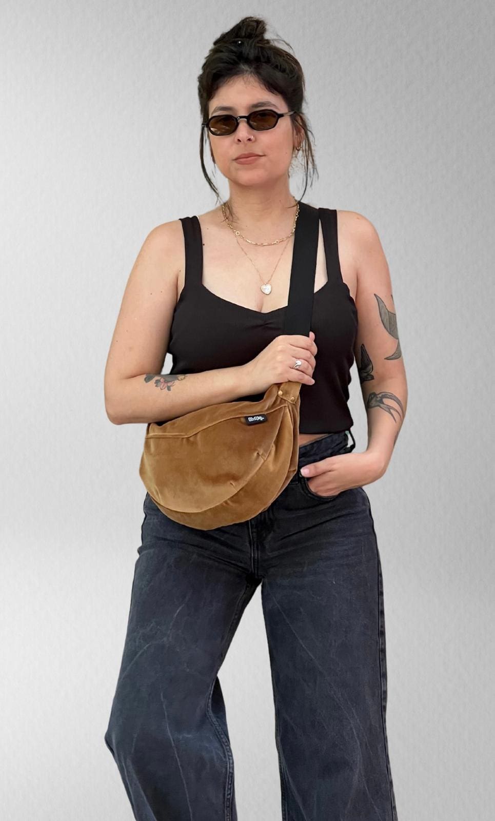 Velvet Golden Brown Vital Side Bag