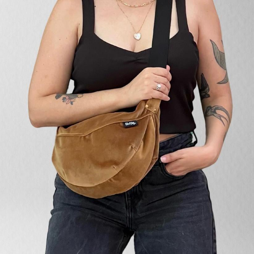 Velvet Golden Brown Vital Side Bag
