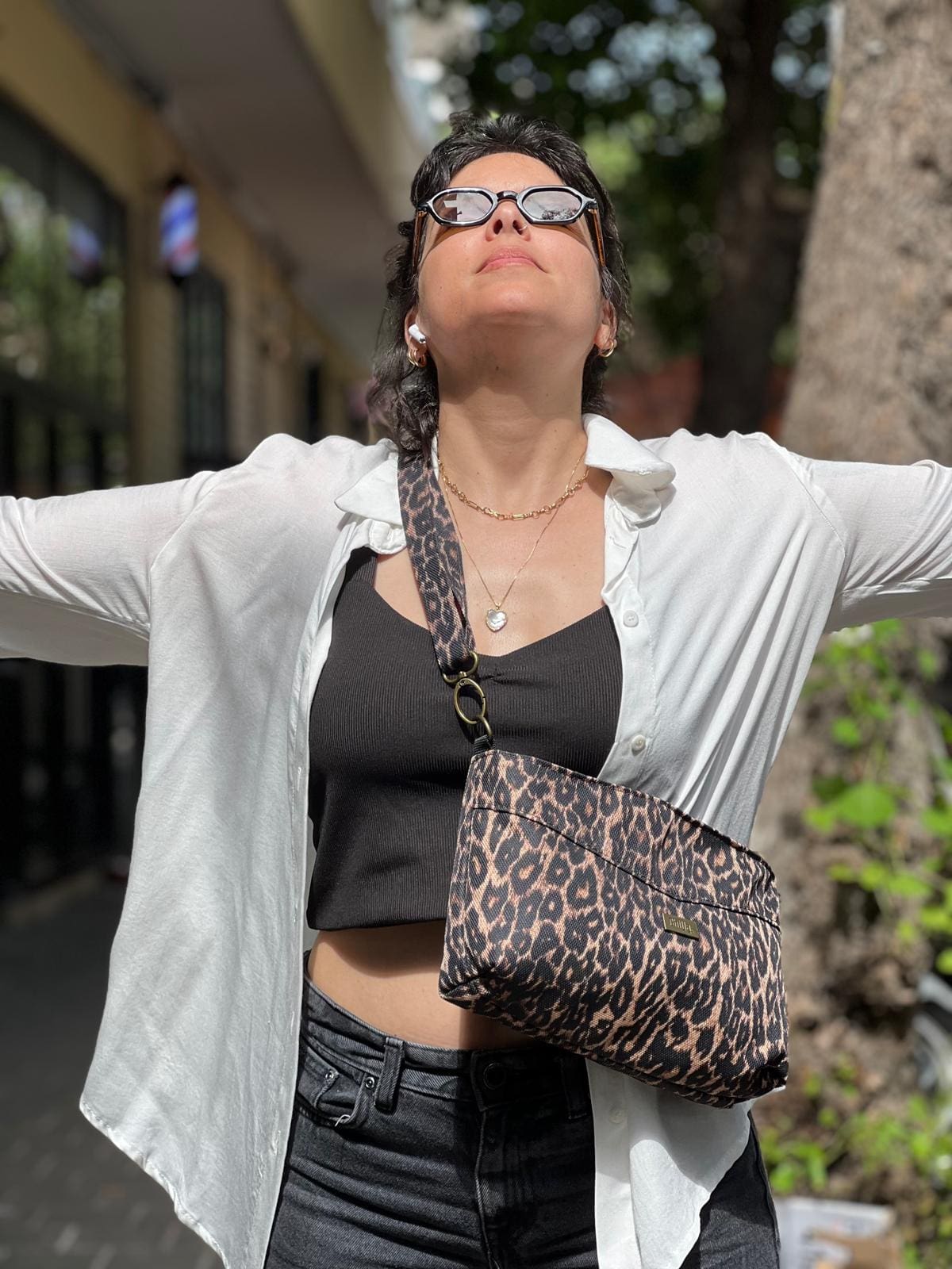 Leopard Canvas Rachel Clutch/Side Bag