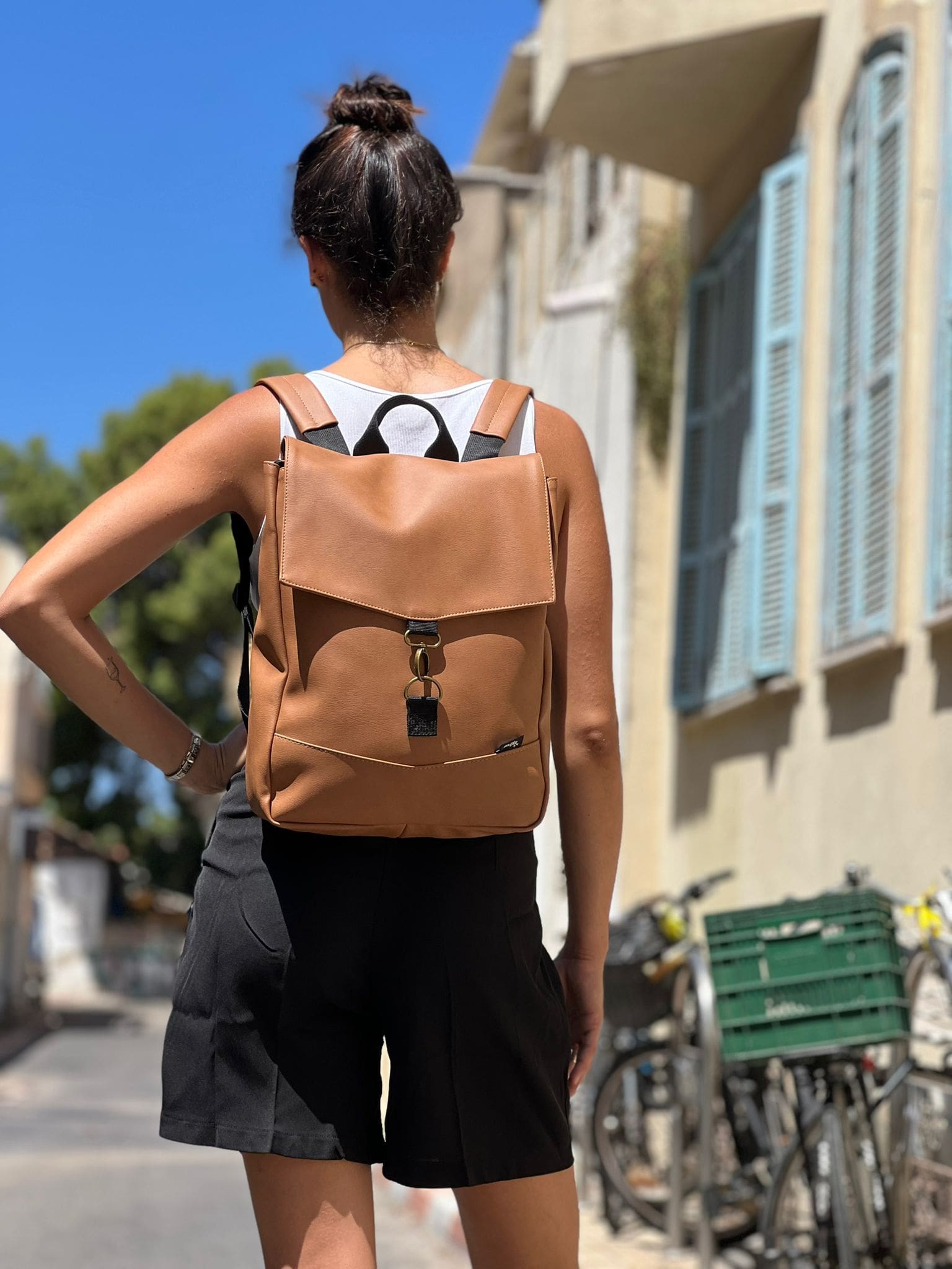 Retro Camel Medium Students Backpack