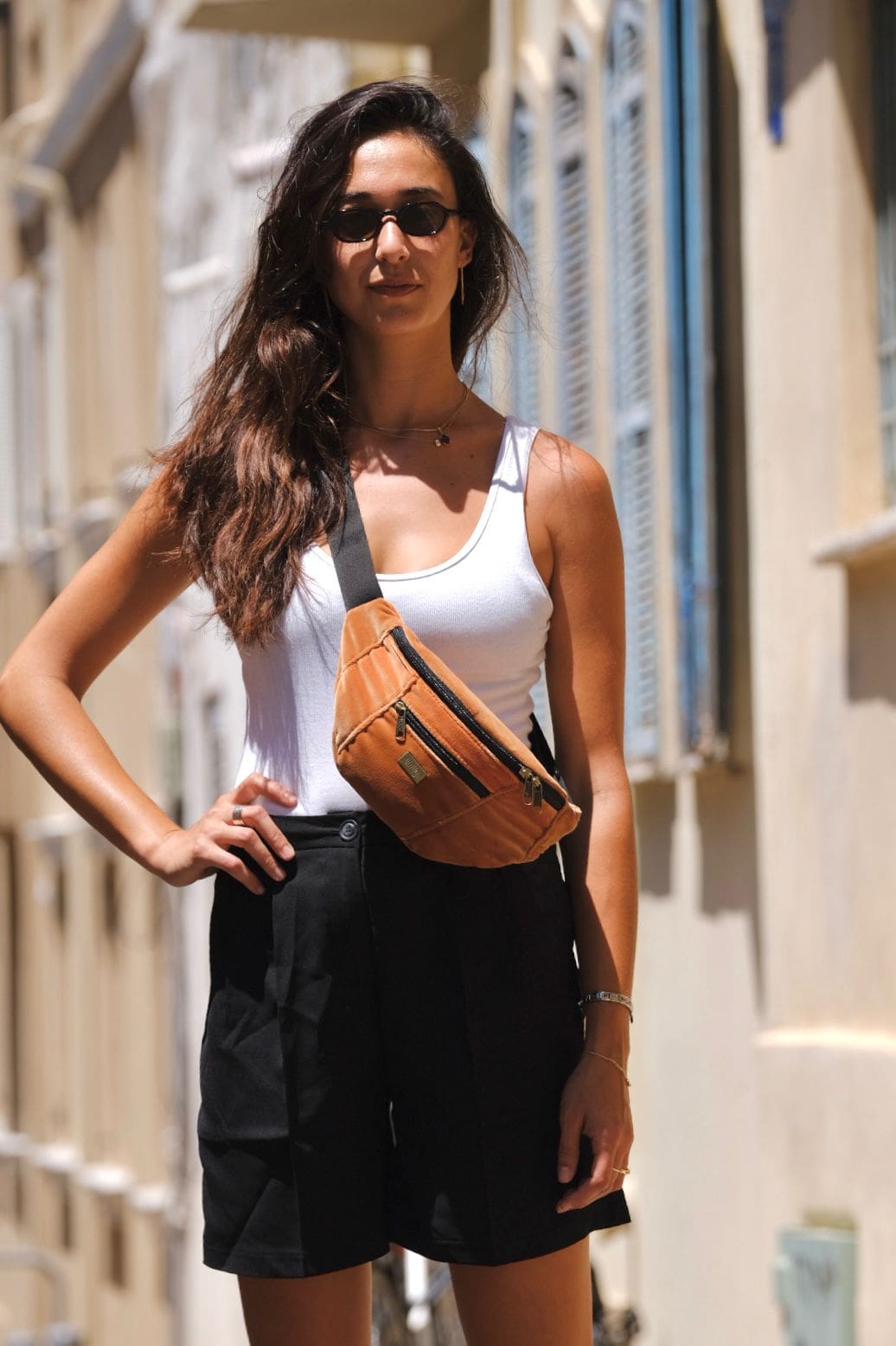 Antique Orange Velvet Large Roni Fanny Pack