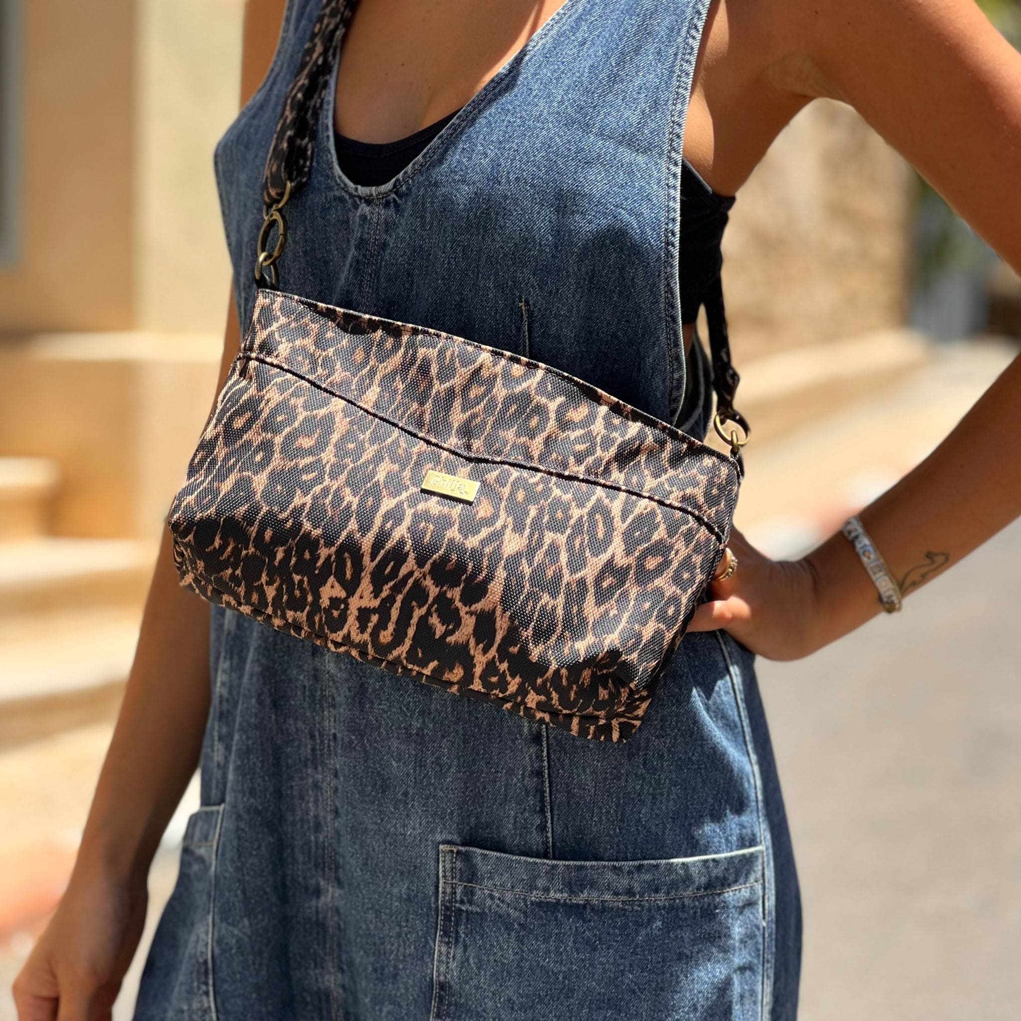 Leopard Canvas Rachel Clutch/Side Bag