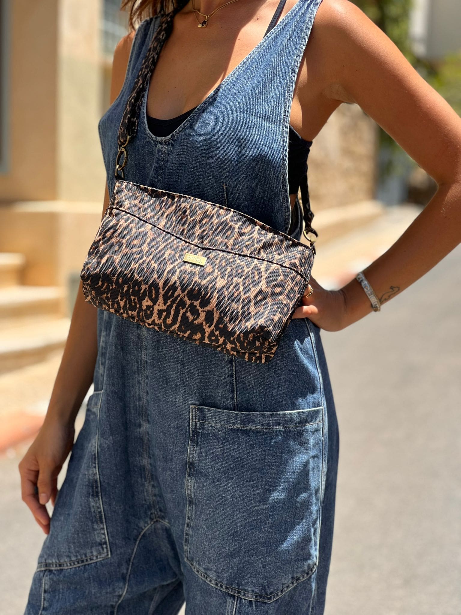Leopard Canvas Rachel Clutch/Side Bag