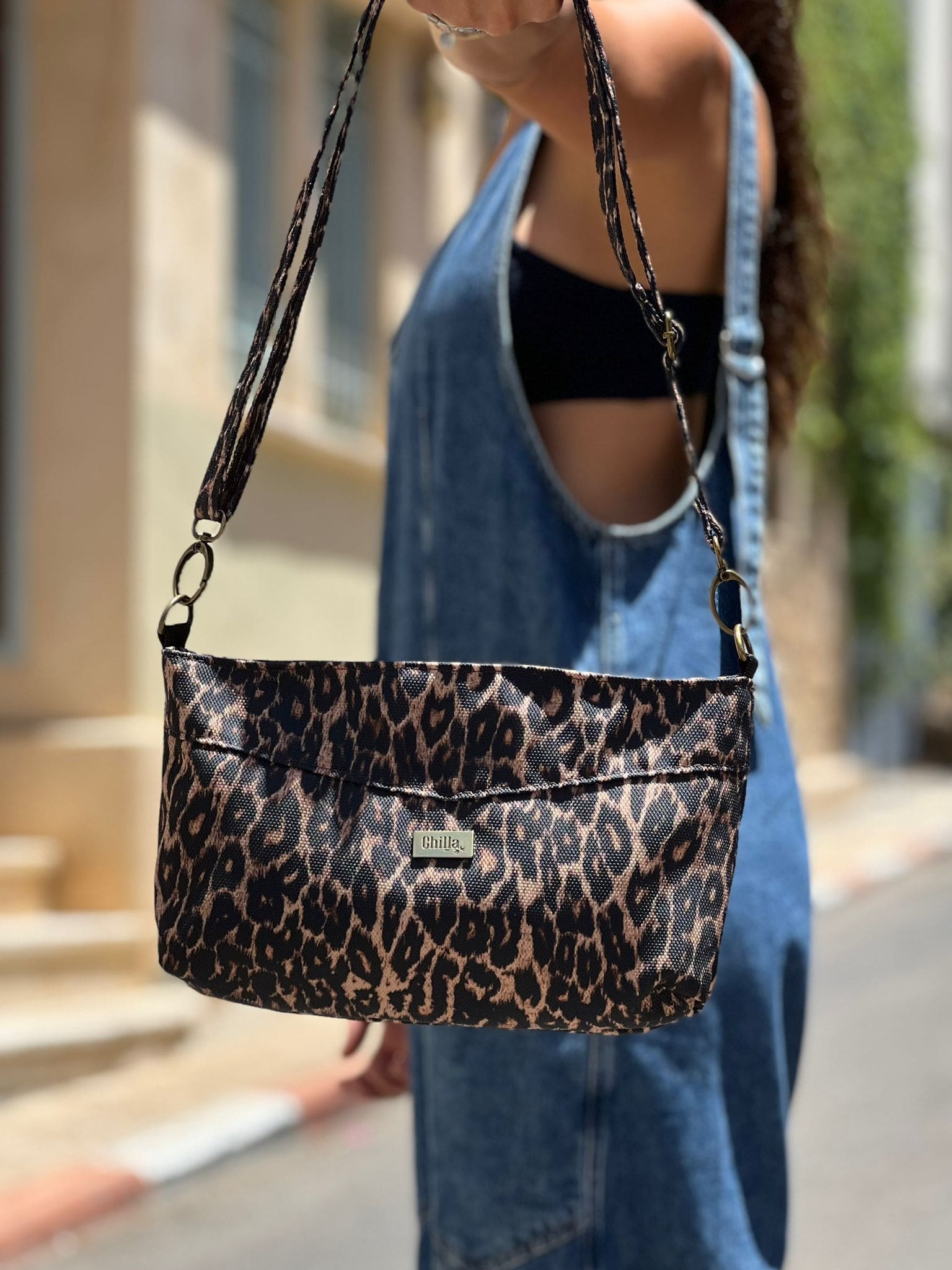 Leopard Canvas Rachel Clutch/Side Bag