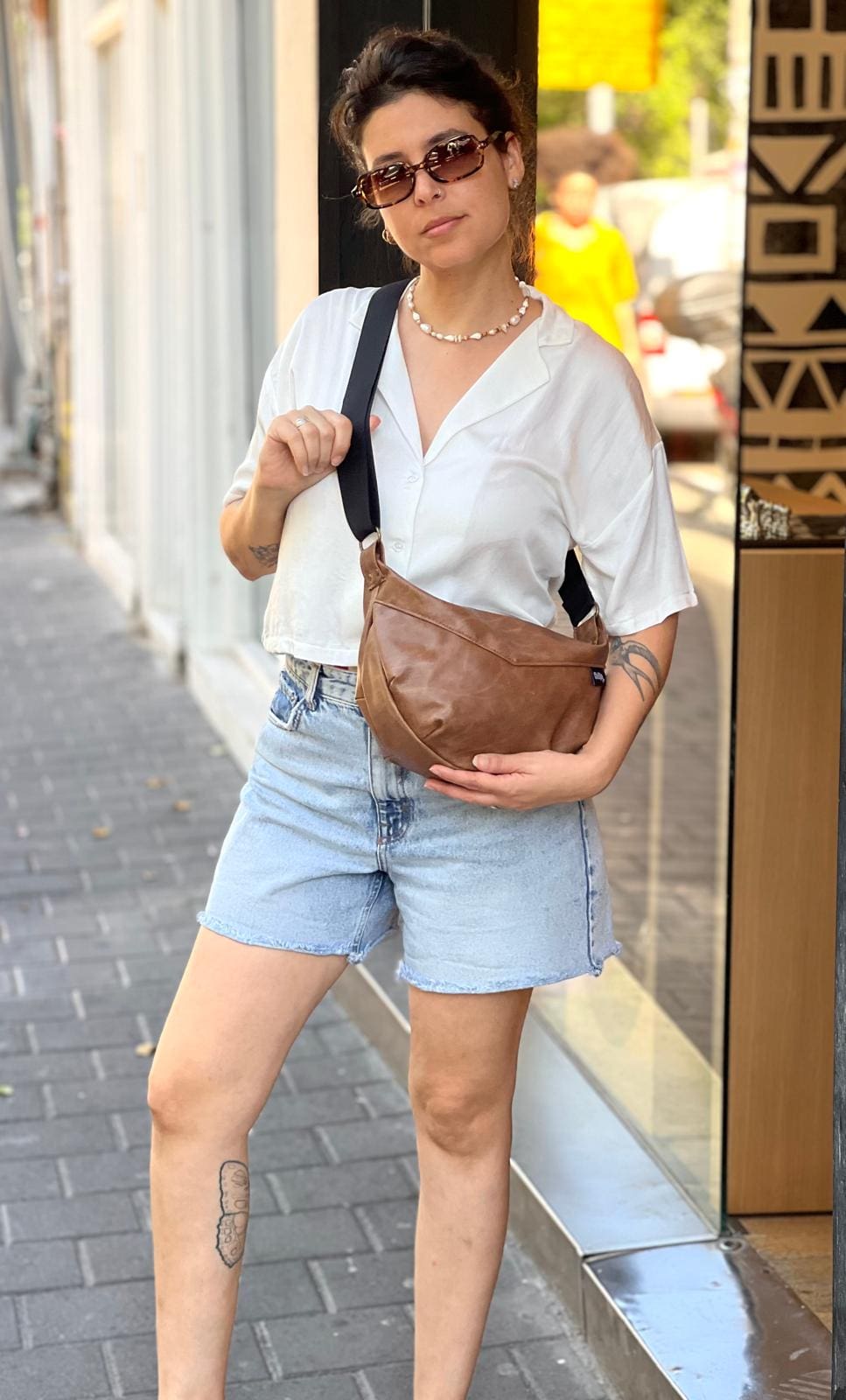 White oversized button-up shirt