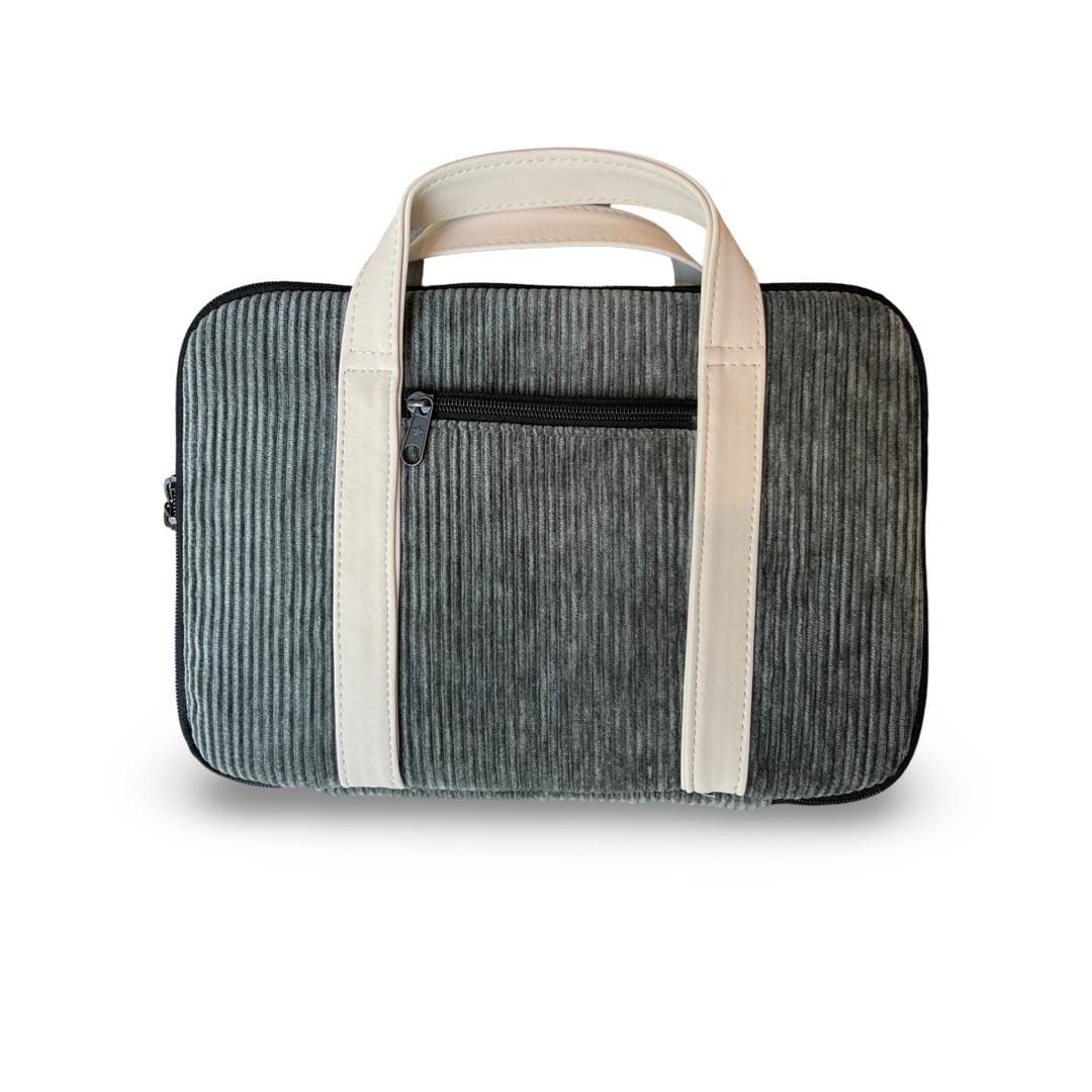 Green gray corduroy iPad bag