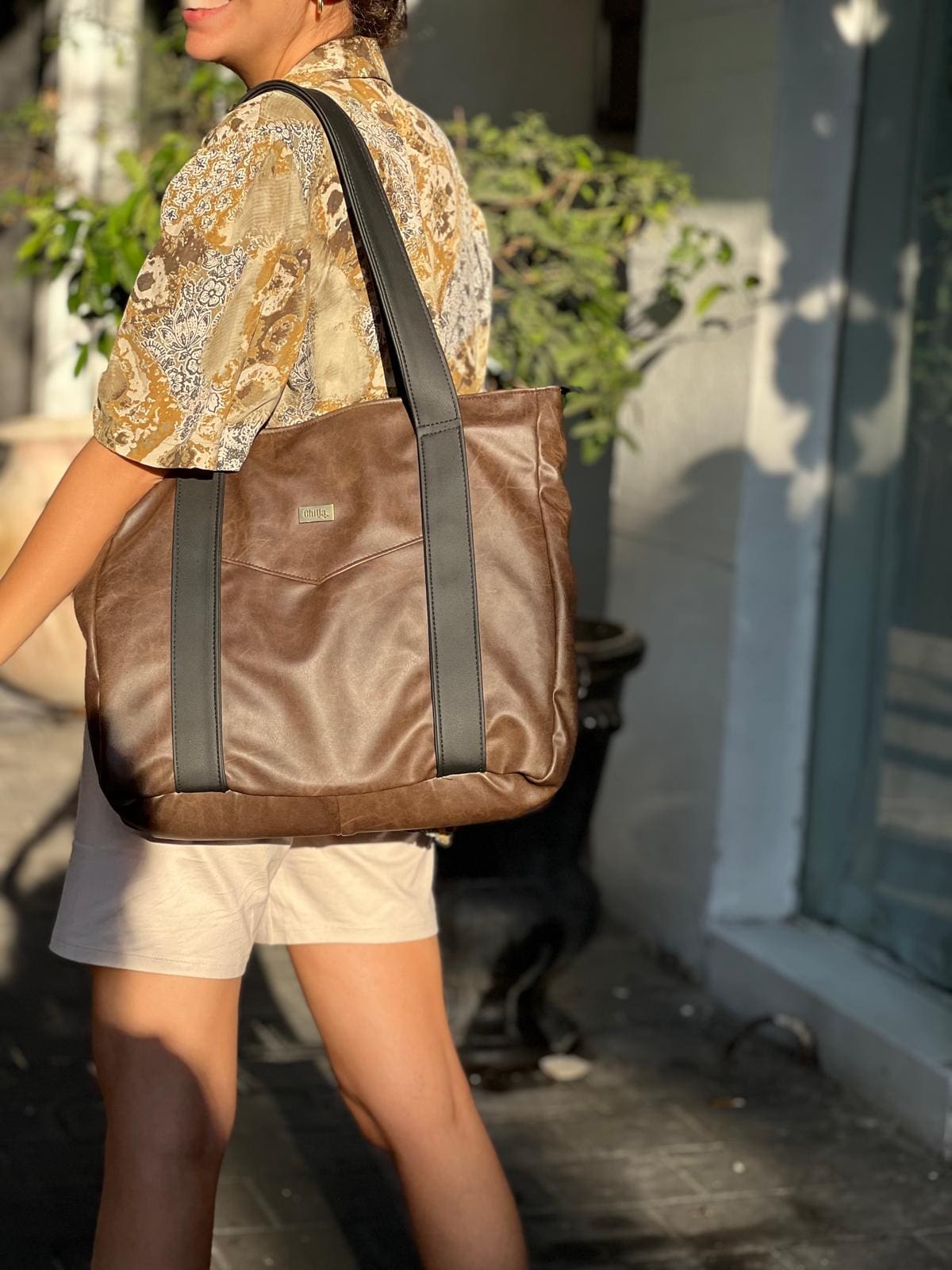 Retro Brown NOKO Large Side Bag