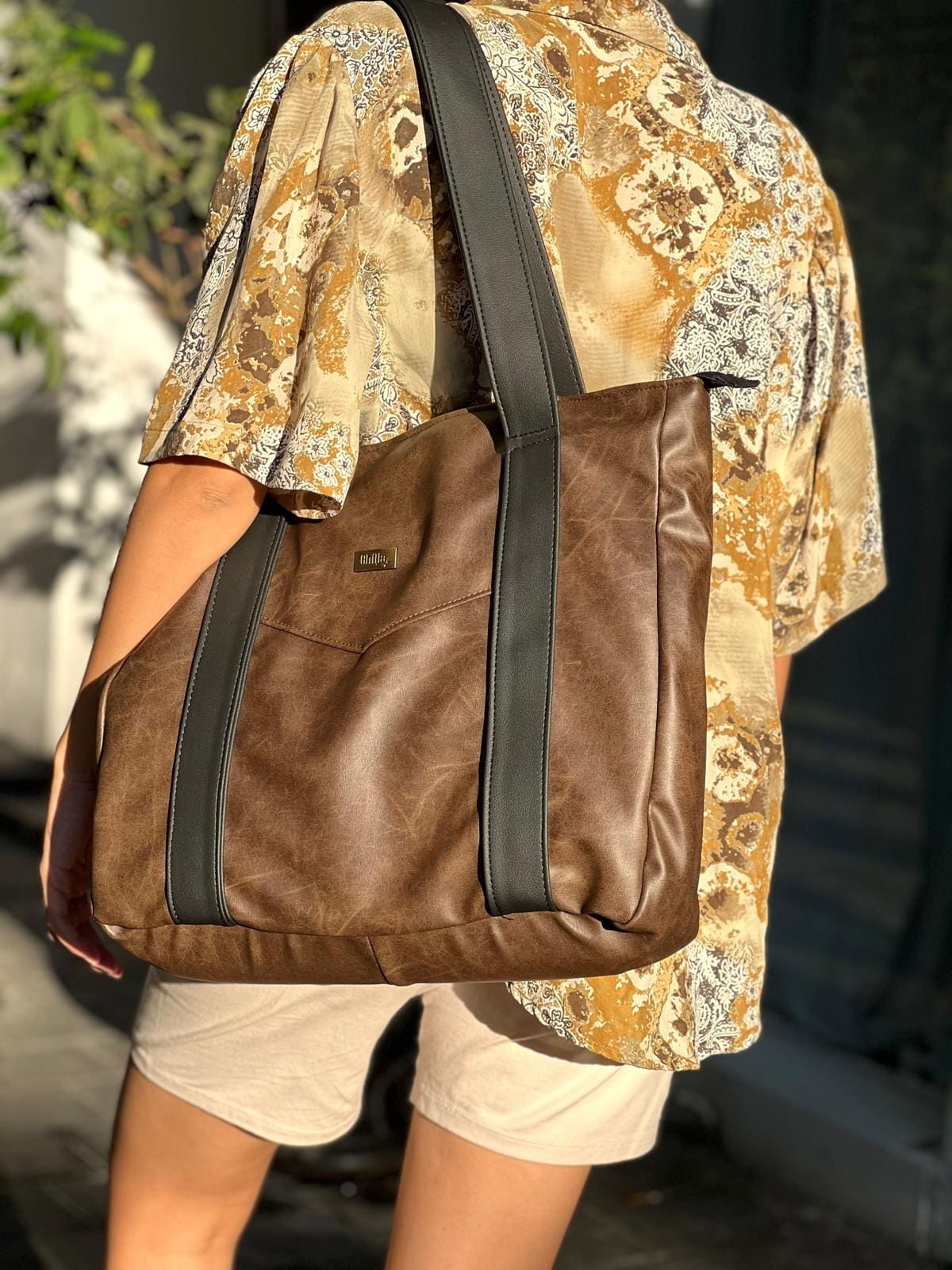 Retro Brown NOKO Large Side Bag
